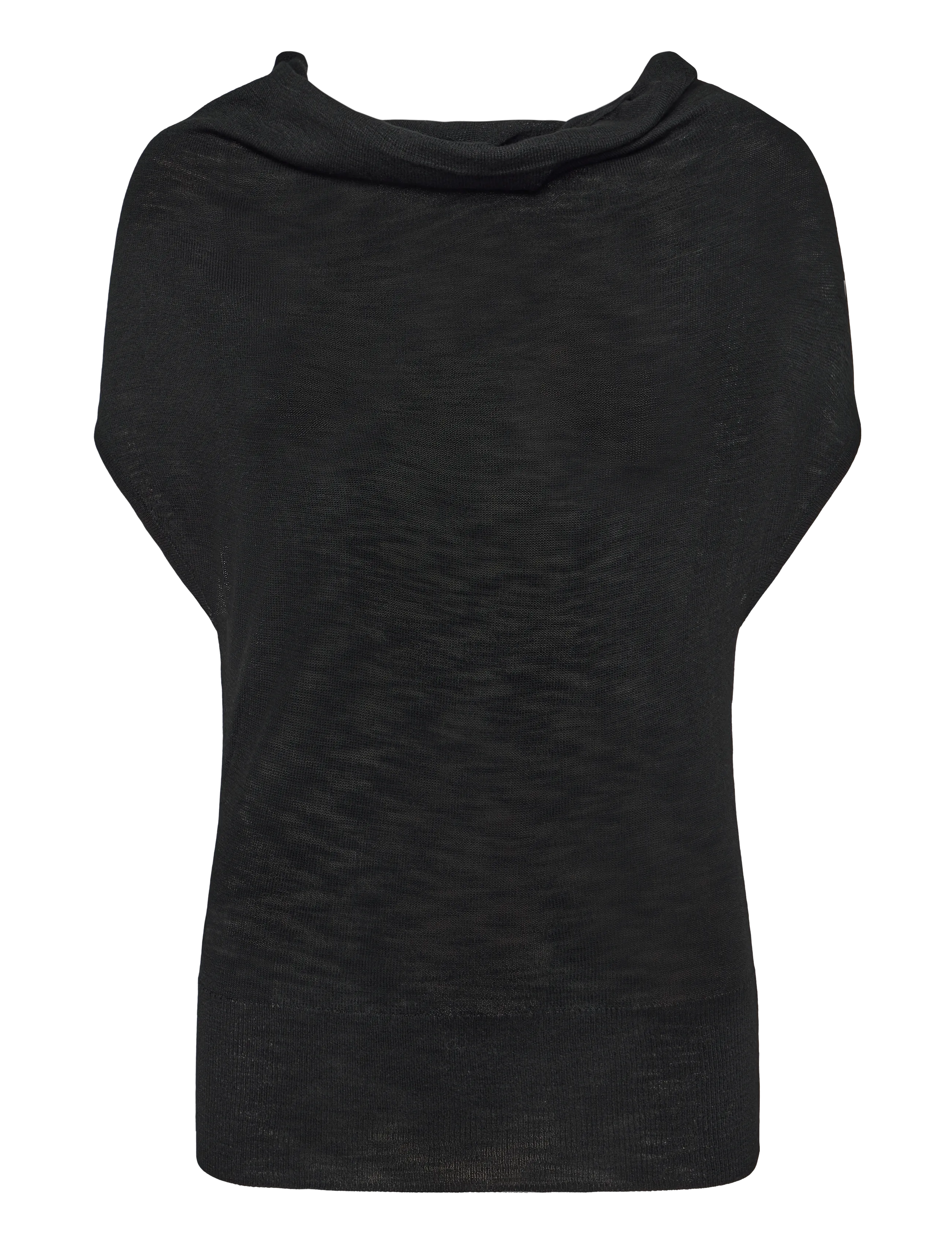 MANGO Strick Pullover With Draped Neck Schwarz - L - Damen