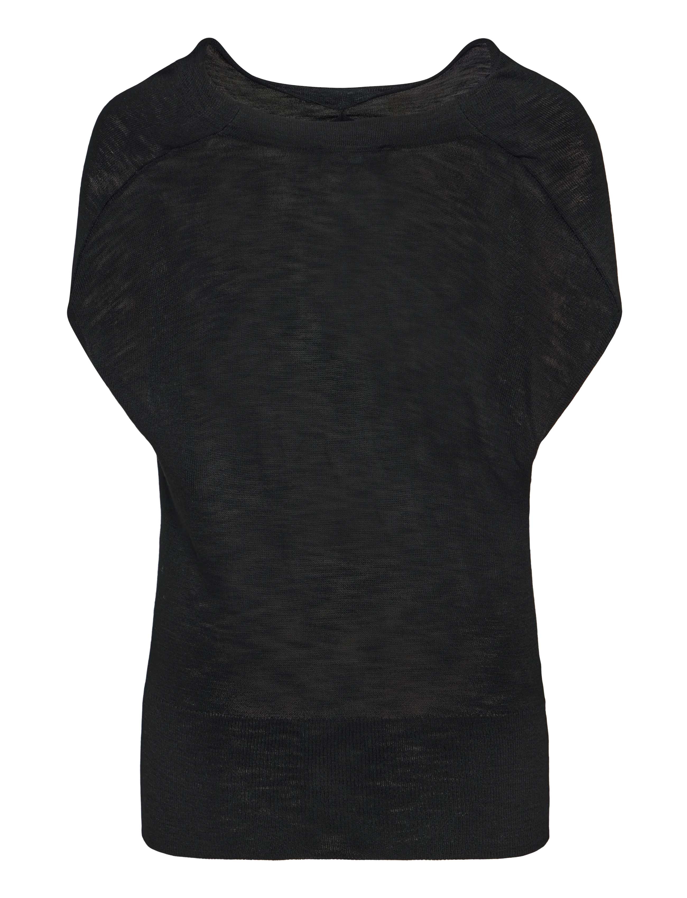 Mango - Knitted sweater with draped neck - stickade tröjor - black - 2