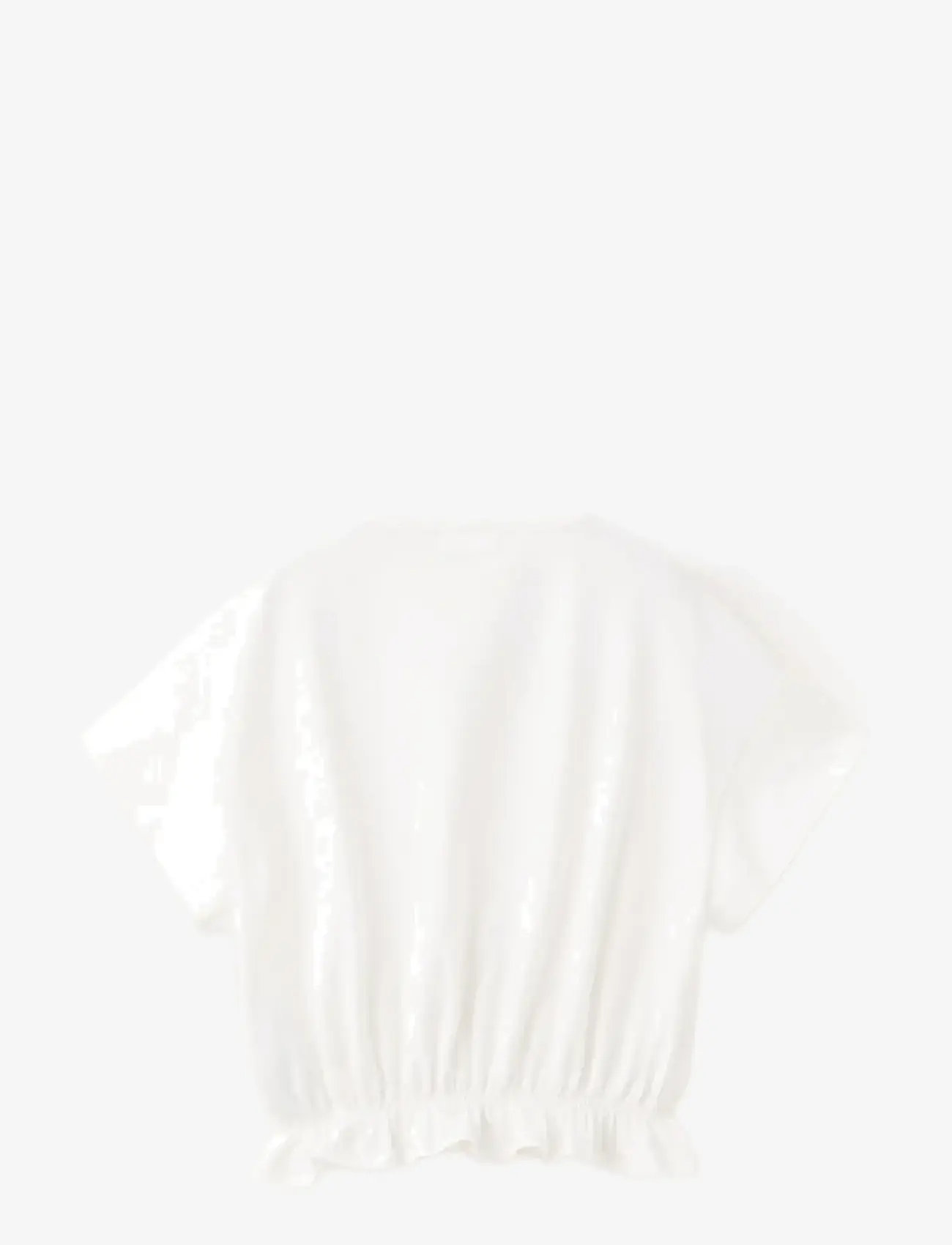 Mango - Cotton ruched hem T-shirt - kortærmede t-shirts - natural white - 1