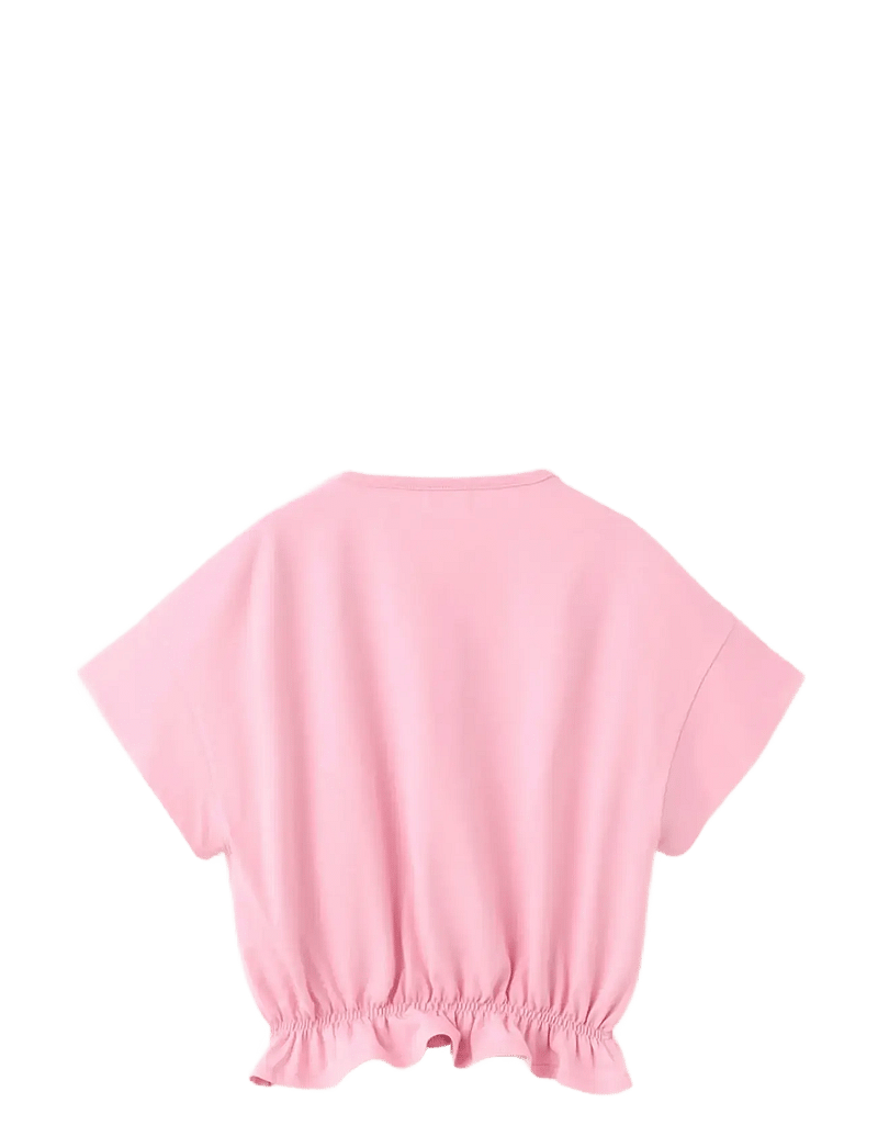Mango - Cotton ruched hem T-shirt - kurzärmelige - pink - 1