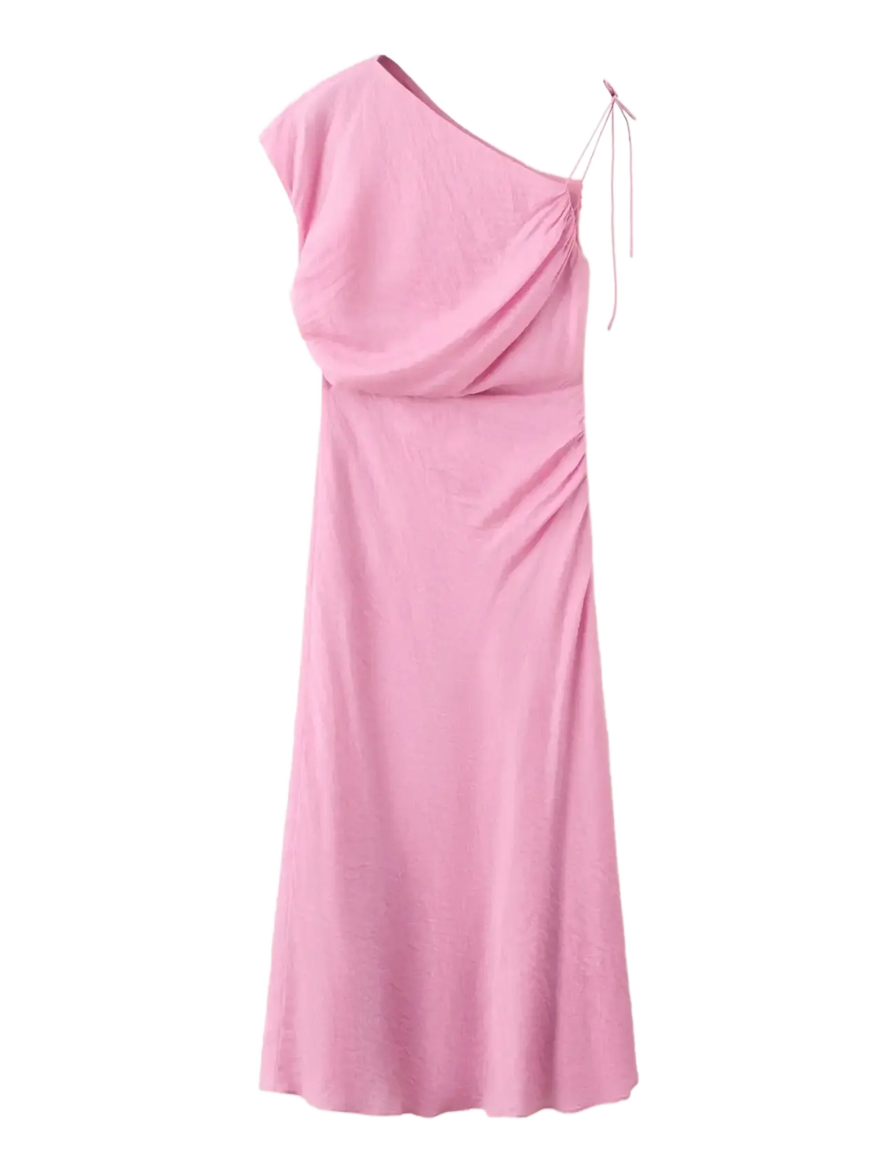 MANGO Asymmetric Kleid With Tie Detail Pink - XL - Damen