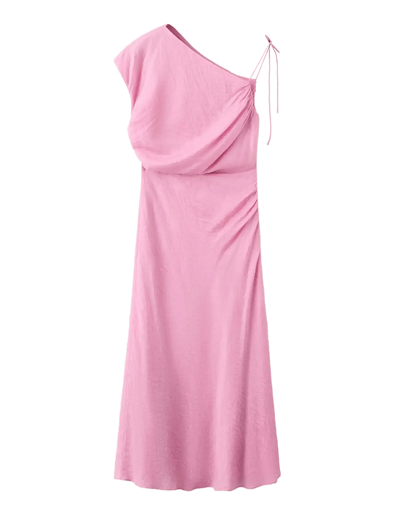Mango - Asymmetric dress with tie detail - cocktailkjoler - pink - 1