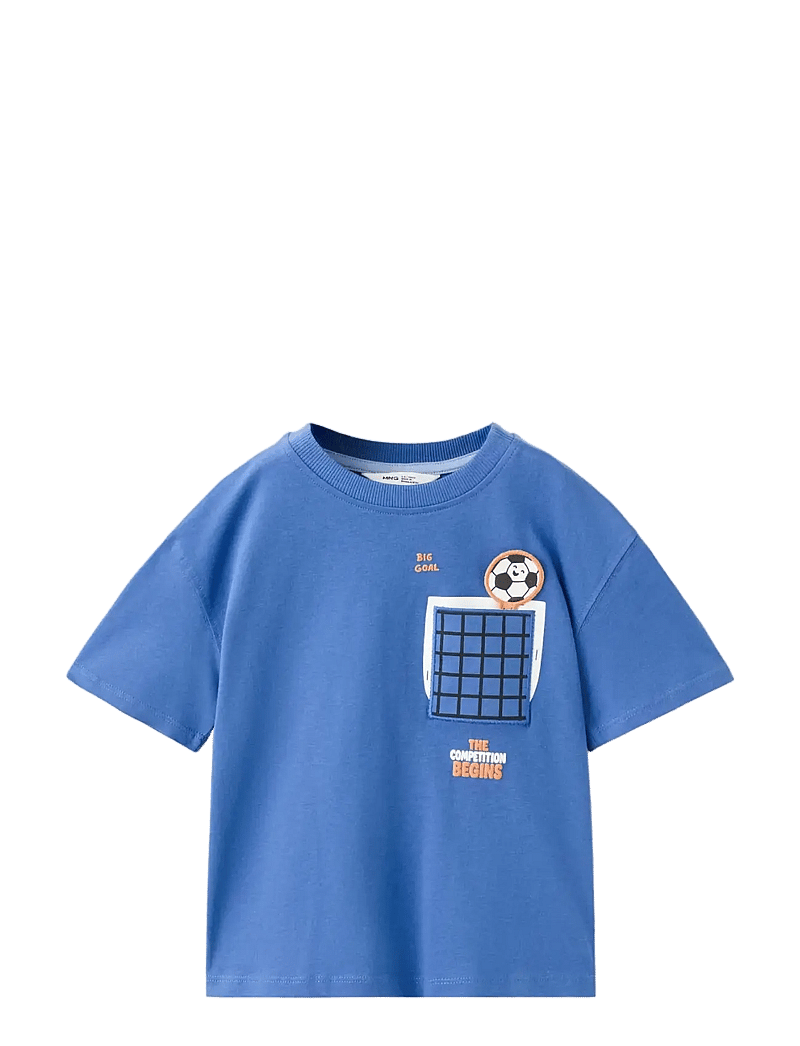 Mango - Printed football t-shirt - sportstoppe - medium blue - 0