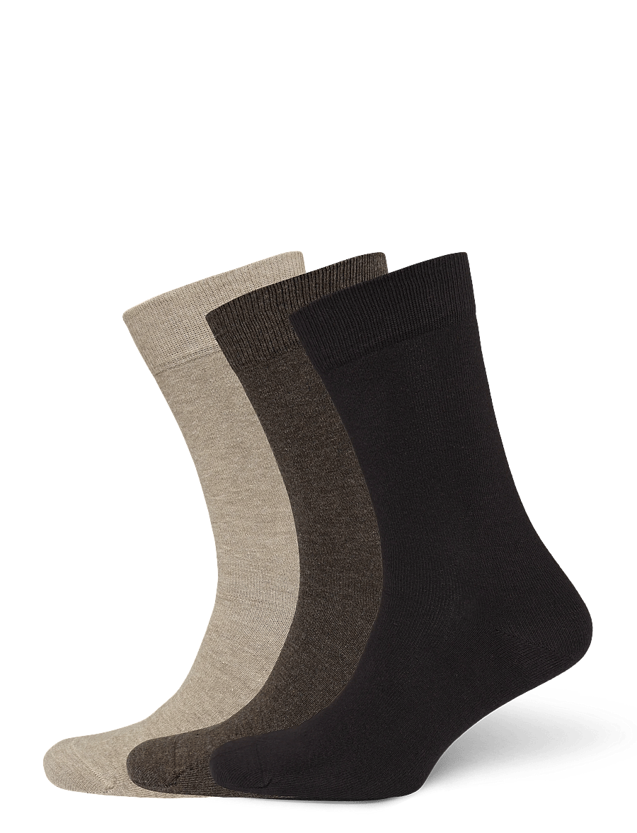 Mango - 3-pack long cotton socks - vanliga strumpor - brown - 0