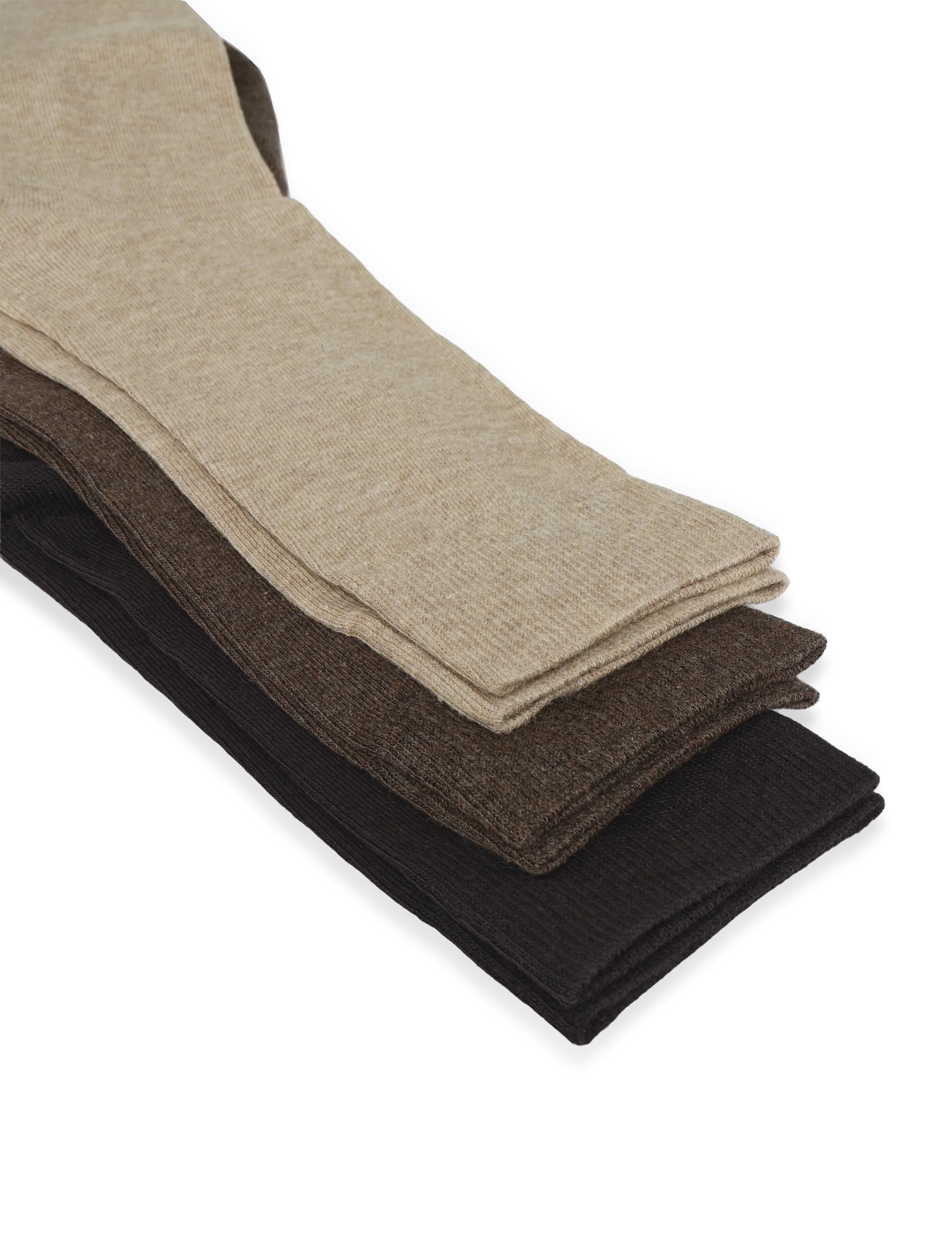 Mango - 3-pack long cotton socks - brown - 2