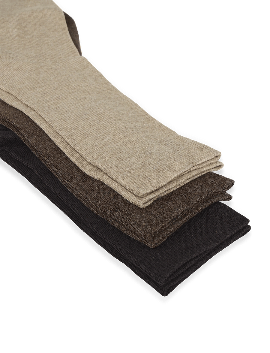 Mango - 3-pack long cotton socks - vanliga strumpor - brown - 2