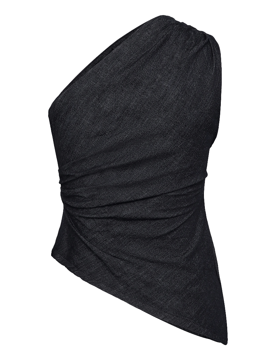 Mango - Asymmetrical cotton top - tanktops - open blue - 1