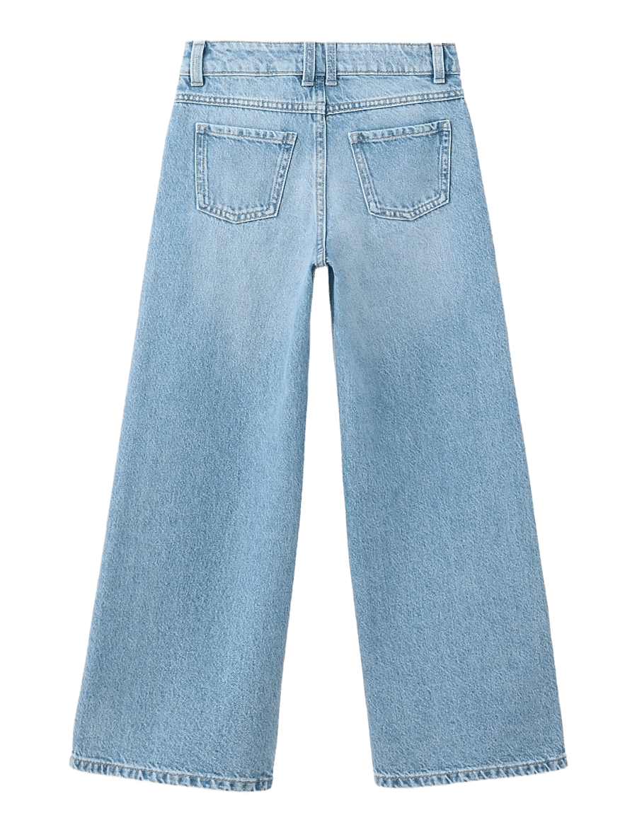 Mango - Wide leg mid-rise jeans - loose jeans - open blue - 1
