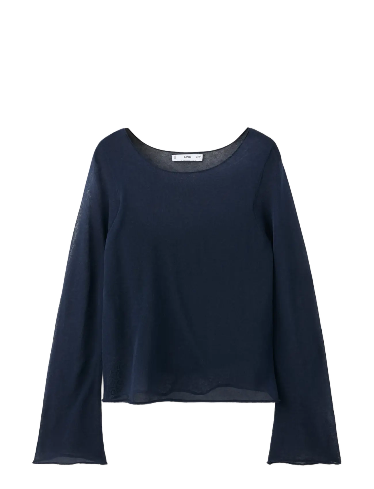 Mango Semi-transparent cotton jumper - Överdelar - NAVY / navy