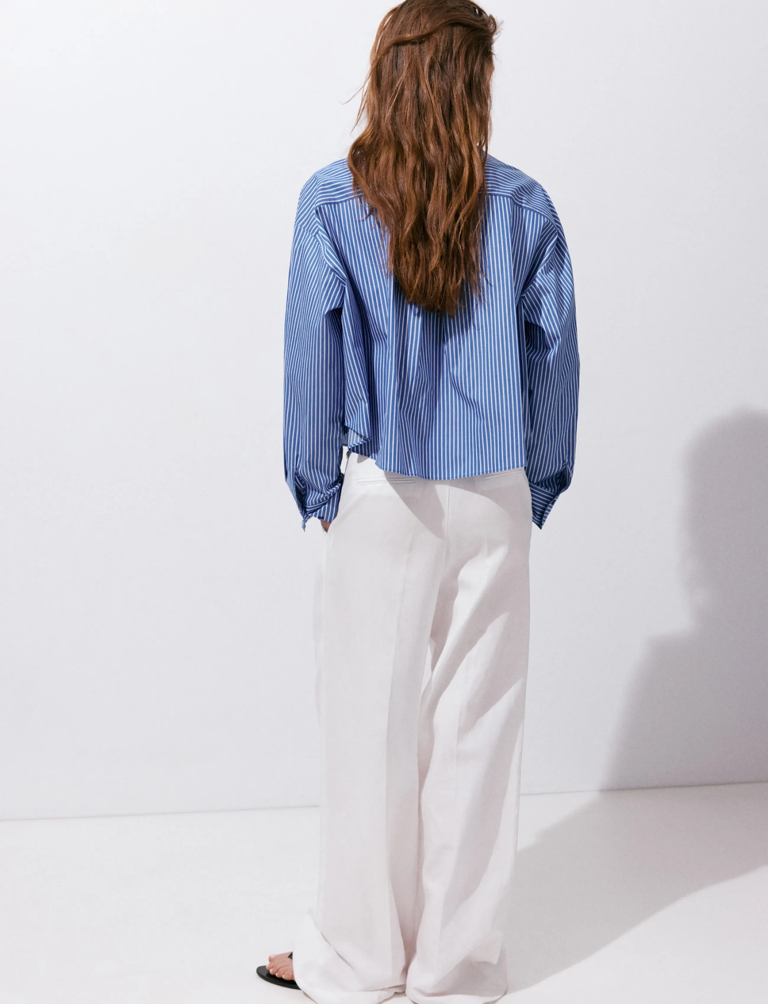 Mango - Pocket striped shirt - långärmade skjortor - medium blue - 2