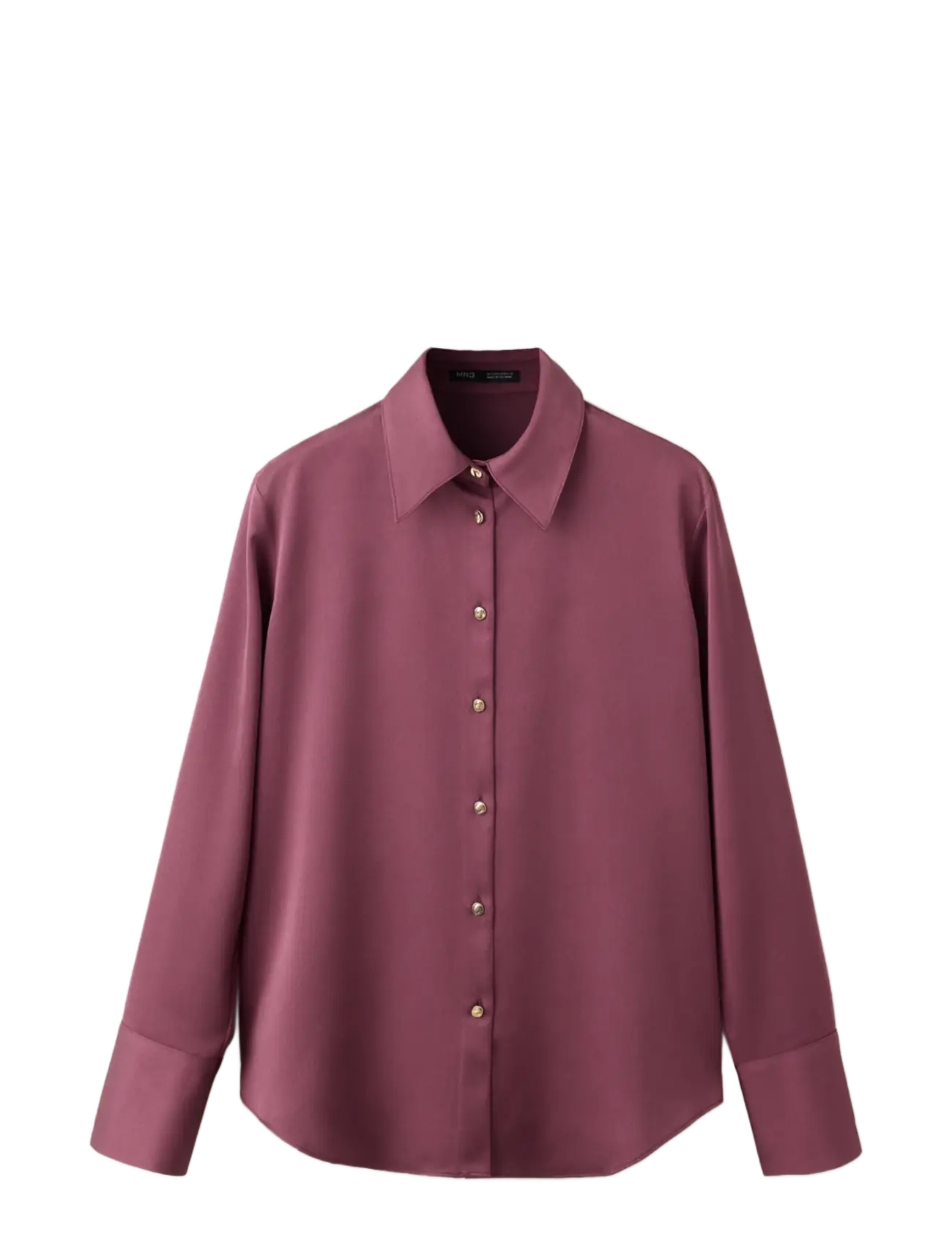 Mango Regular-fit satin shirt - Bluser & Skjorter - DARK PURPLE / purple
