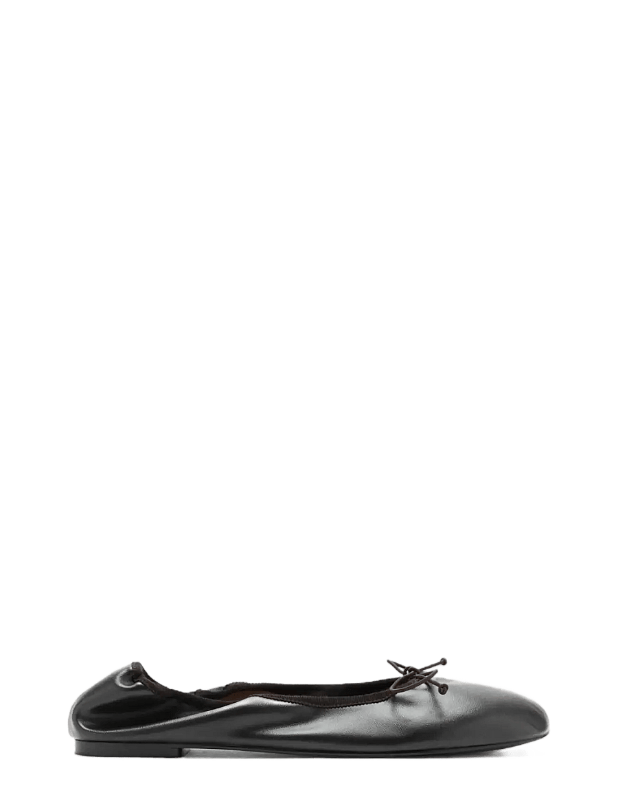Mango - Ballet pump with elastic bow - særlige begivenheder - dark brown - 0