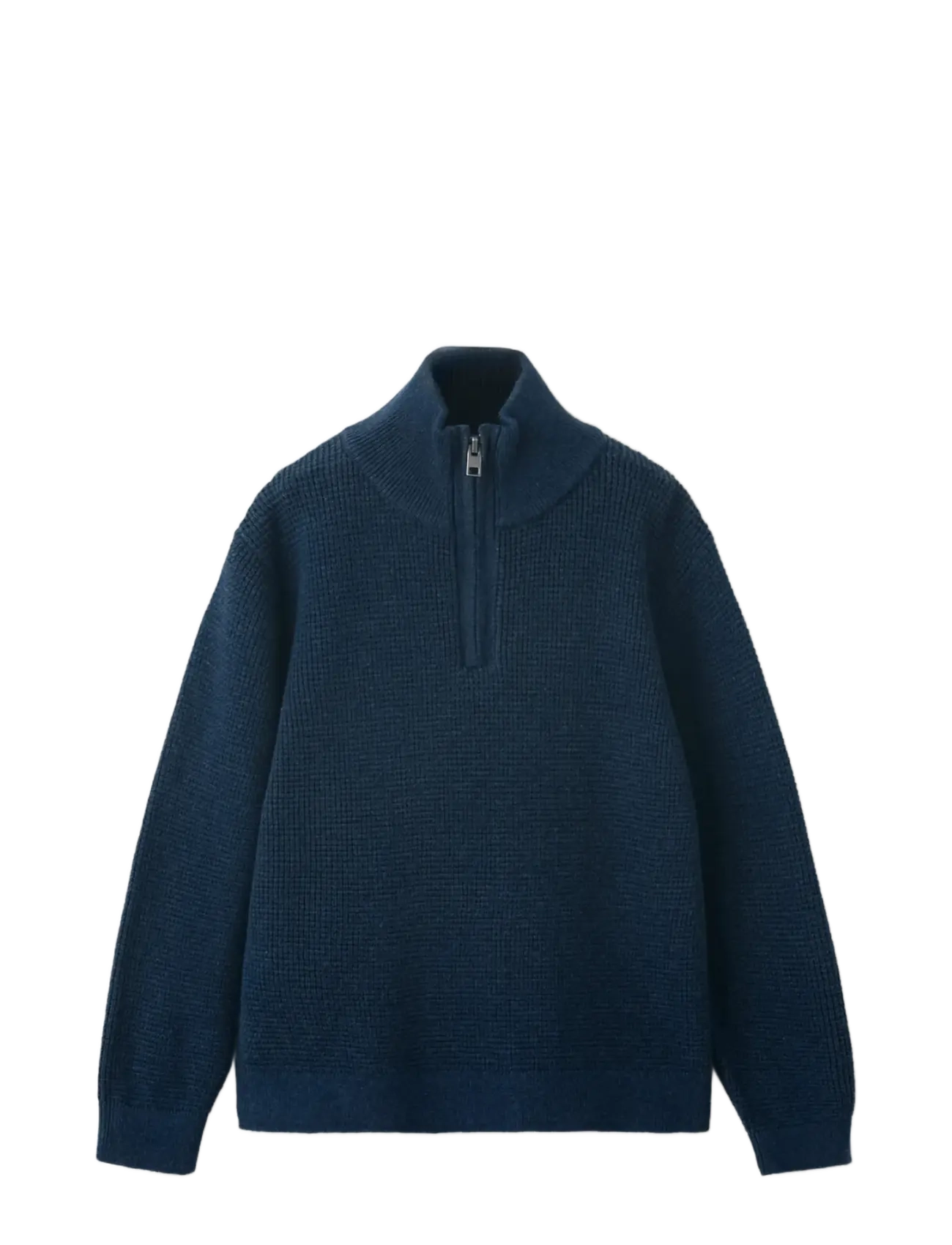 Mango Knitted sweater with perkins neck - Kläder - MEDIUM BLUE / navy