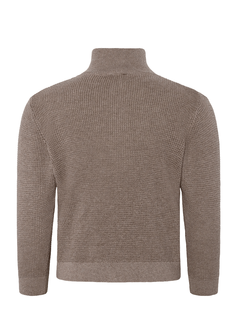 Mango - Knitted sweater with perkins neck - stickade tröjor - medium brown - 2