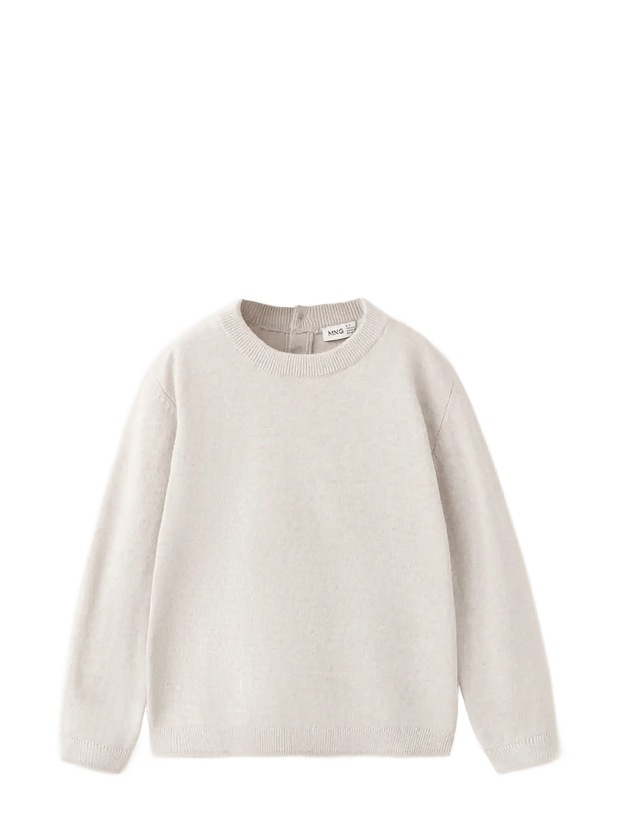 Mango - Medium-knit cotton sweater - trøjer - light beige - 0
