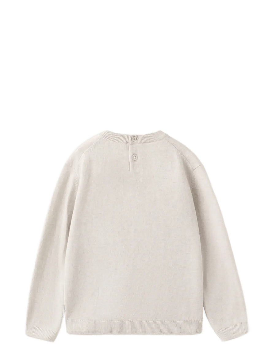 Mango - Medium-knit cotton sweater - trøjer - light beige - 1