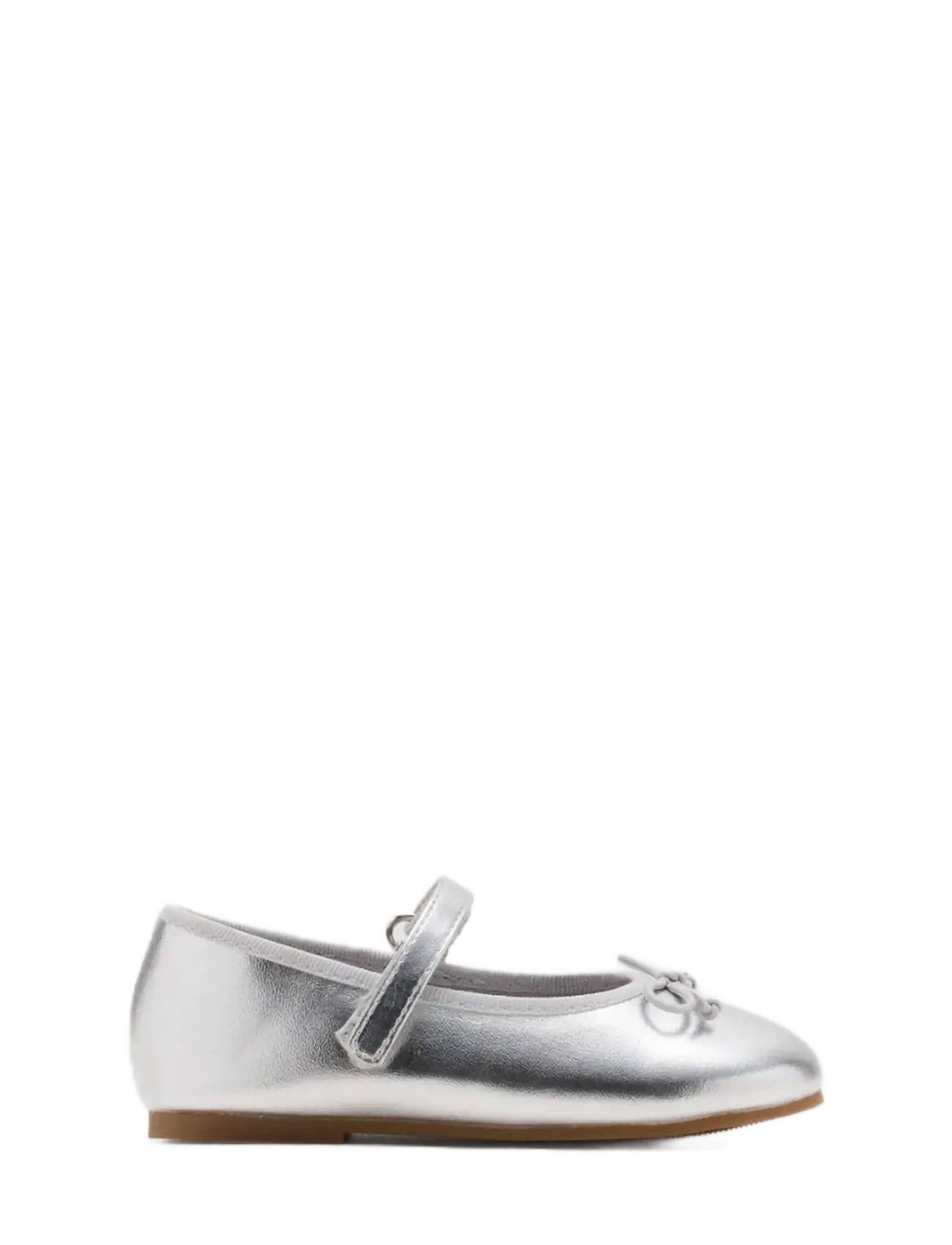 Mango Metallic ballet flats with bow - Sko - SILVER / silver