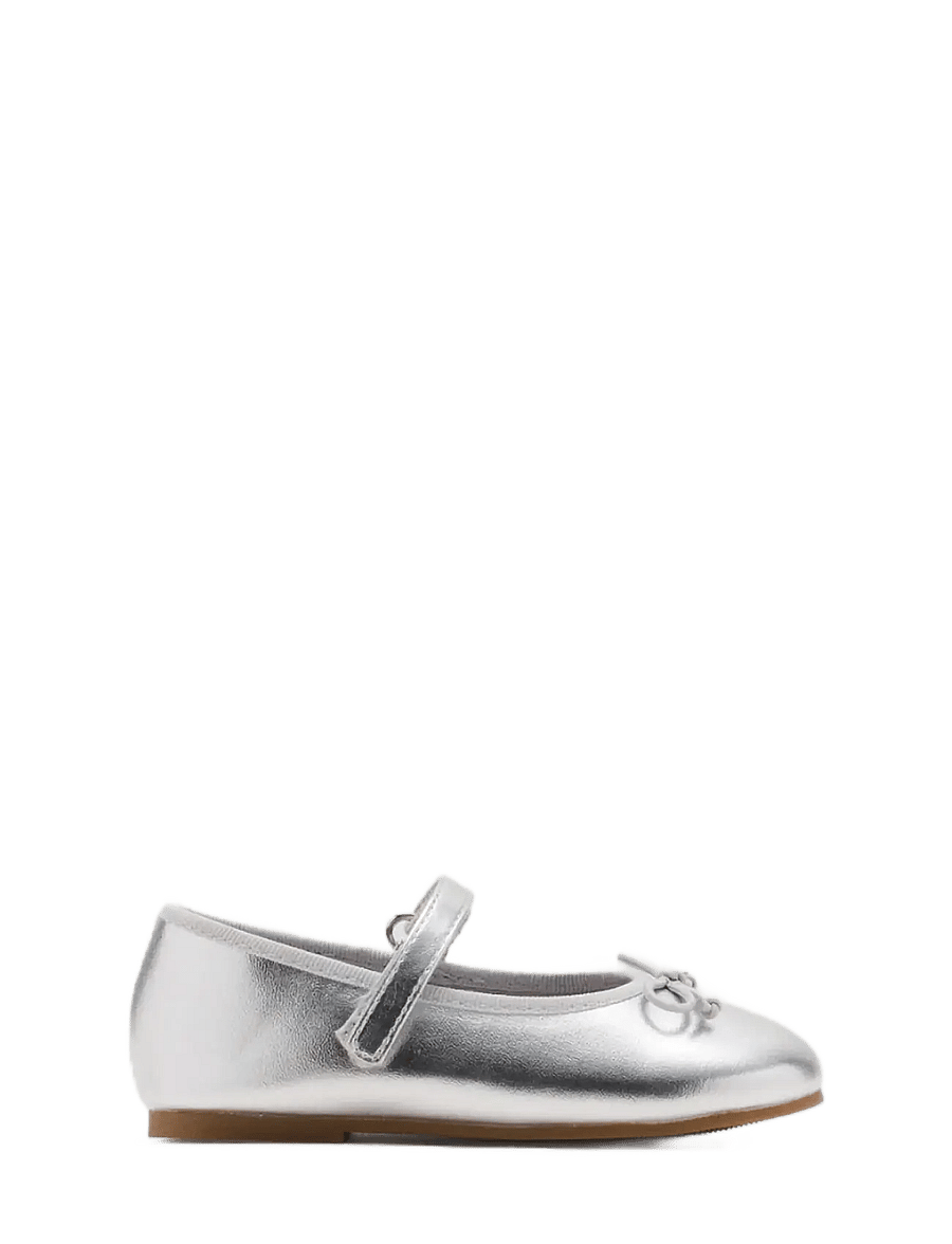 Mango - Metallic ballet flats with bow - begyndersko - silver - 0