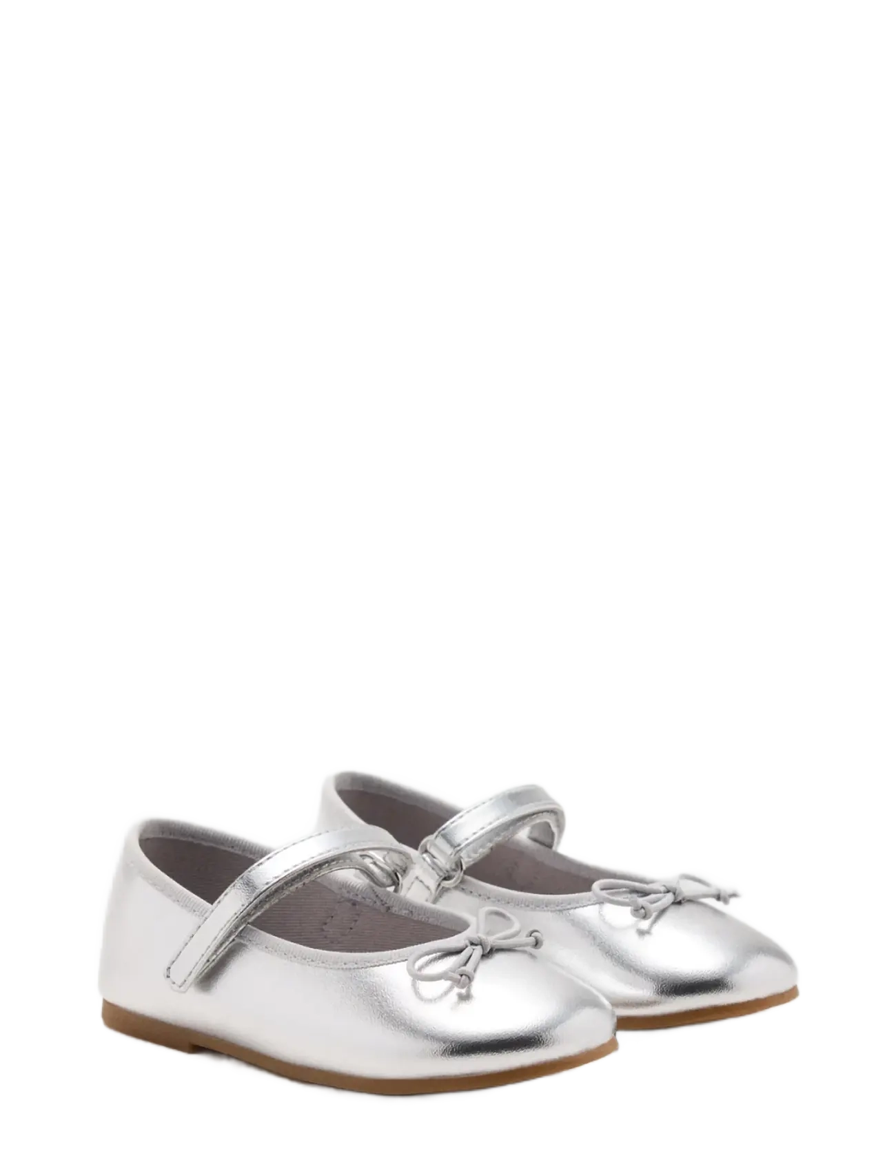 Mango - Metallic ballet flats with bow - begyndersko - silver - 1