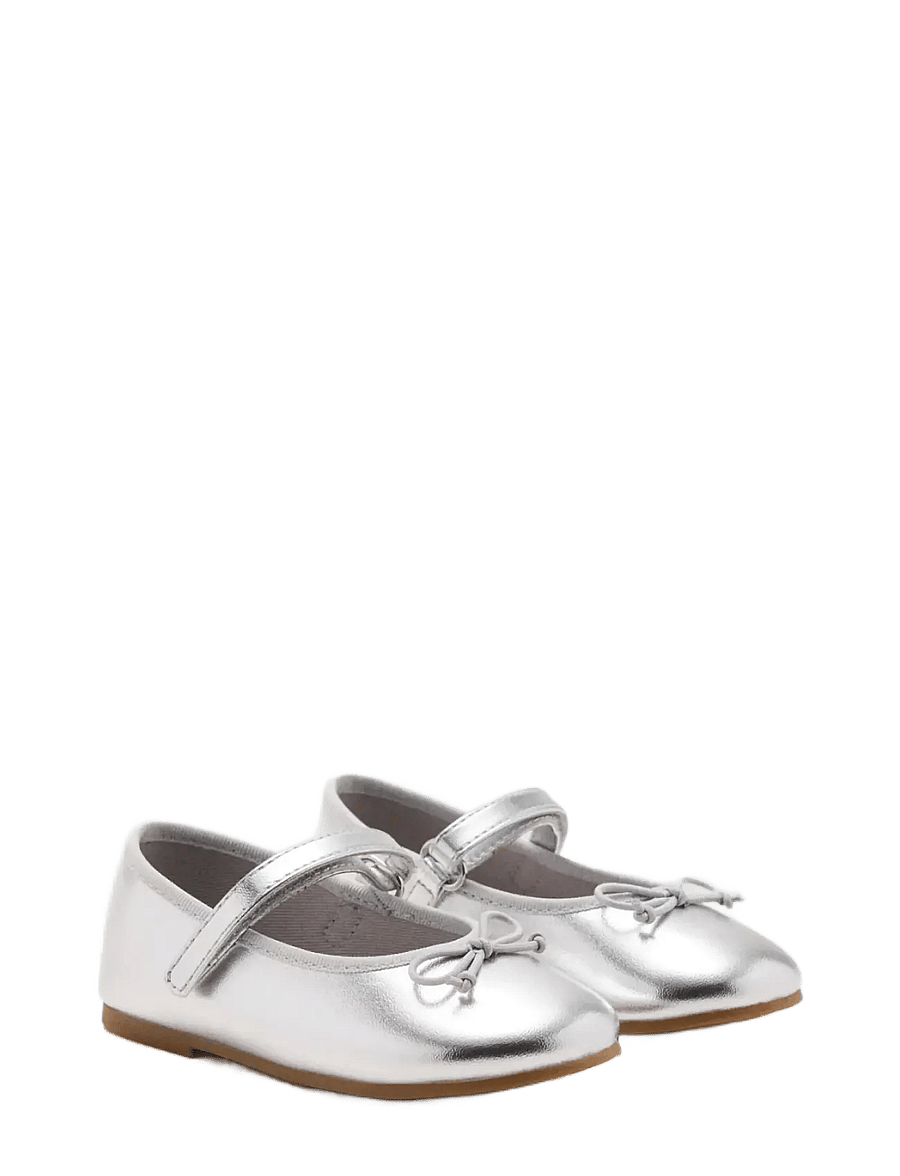 Mango - Metallic ballet flats with bow - begyndersko - silver - 1