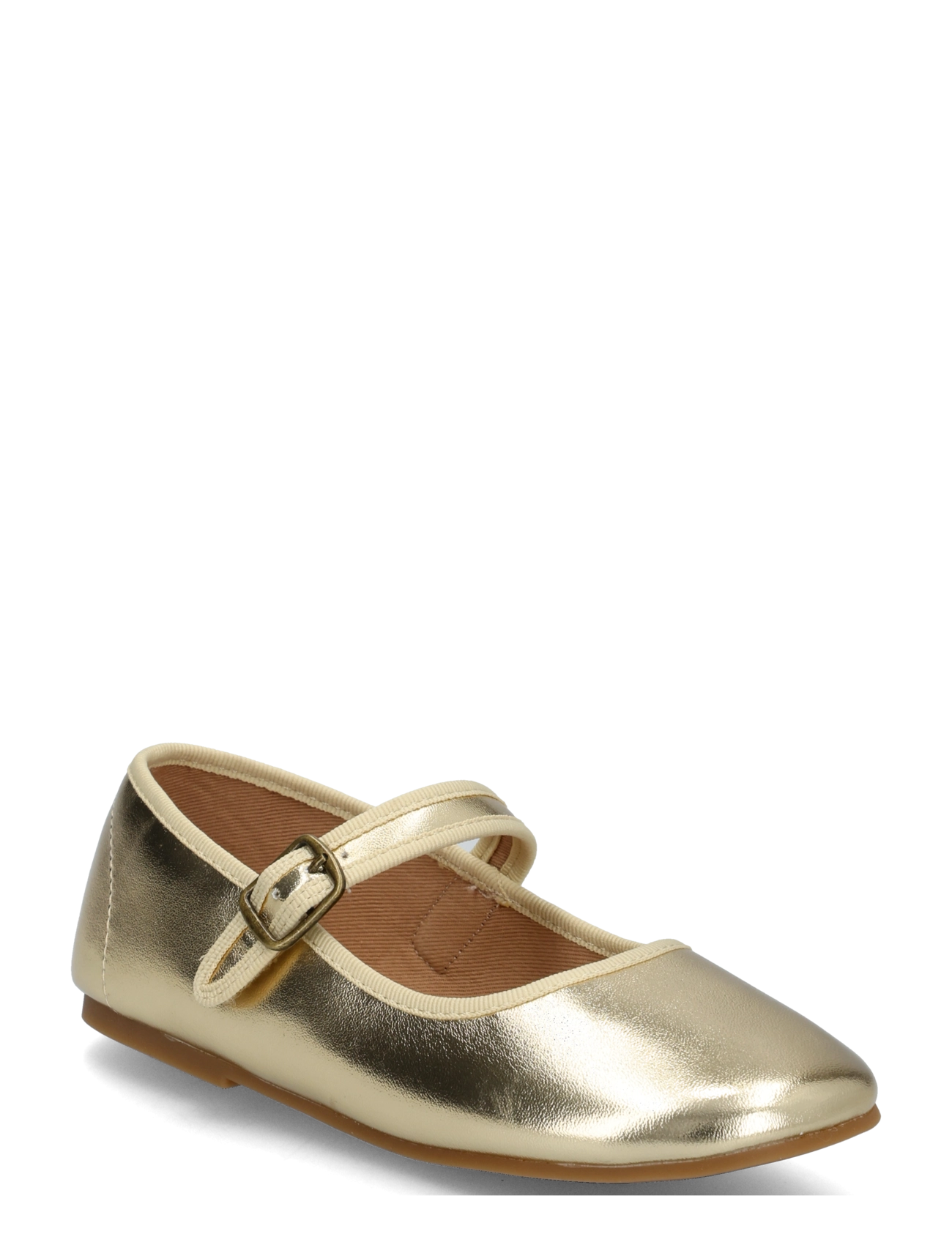 Mango Metallic Ballerina With Buckle, Mary Jane Ballerina, Guld, Str: 31