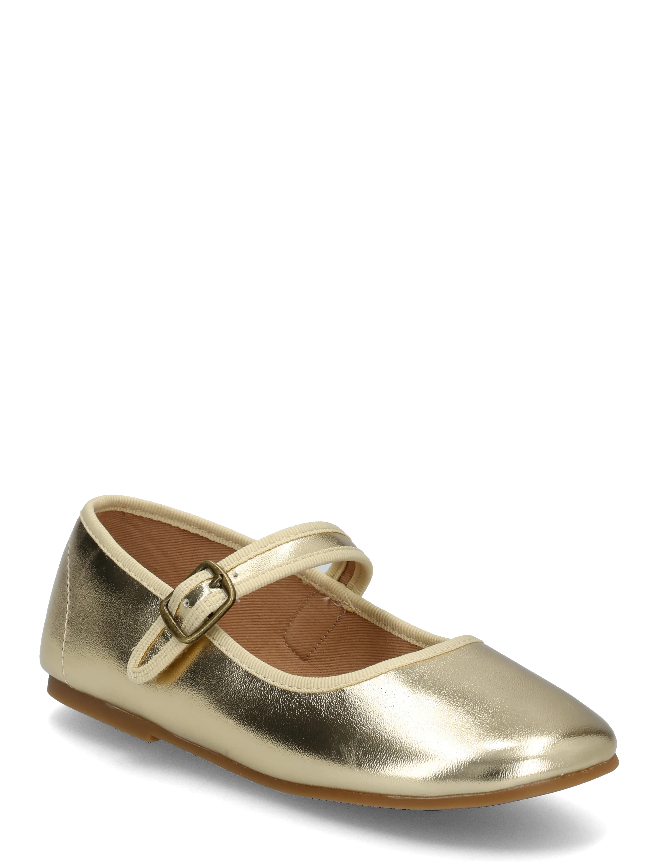 Mango Metallic Ballerina With Buckle, Kinder, Mary Jane Ballerina, Gold, Gr.26