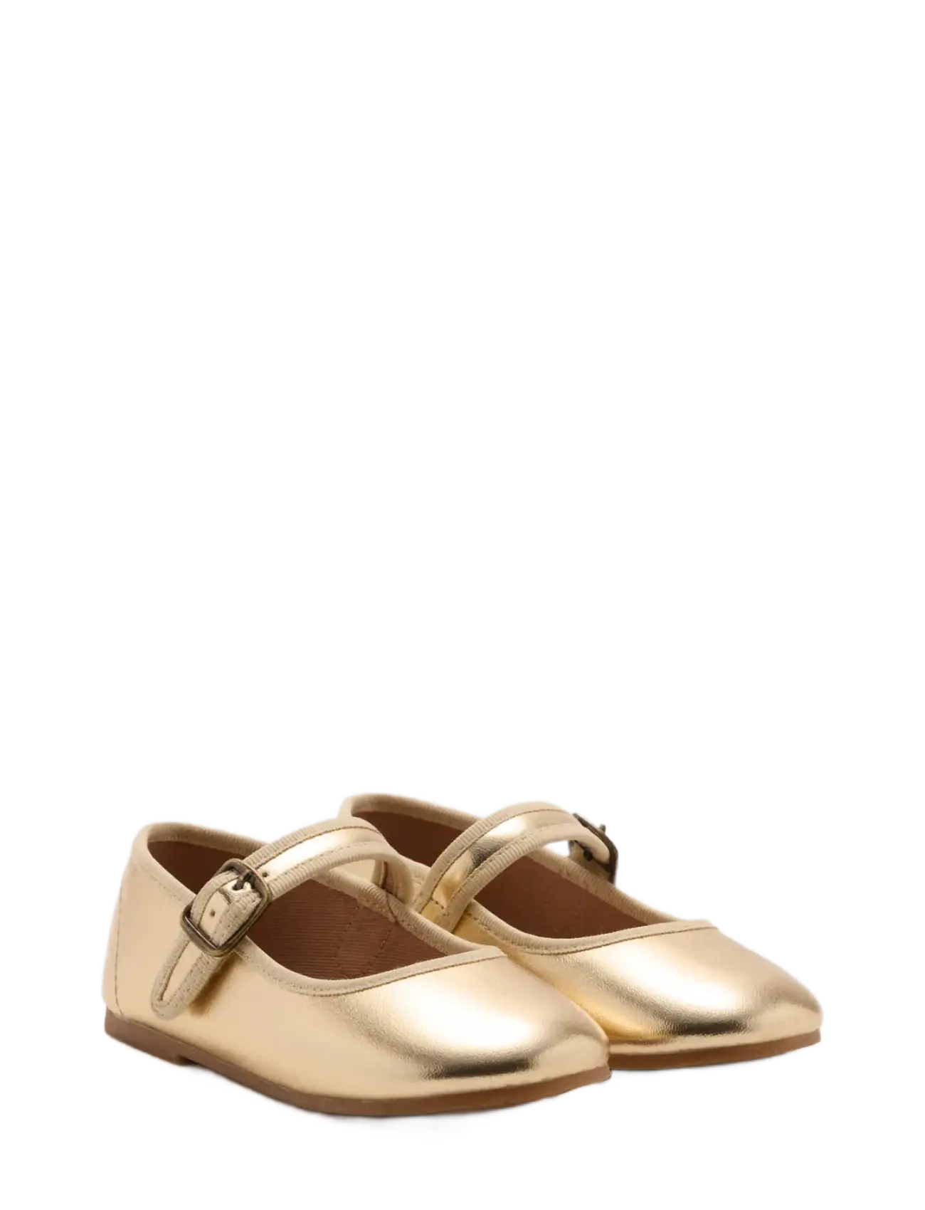 Mango Metallic ballerina with buckle - Sko - GOLD / gold