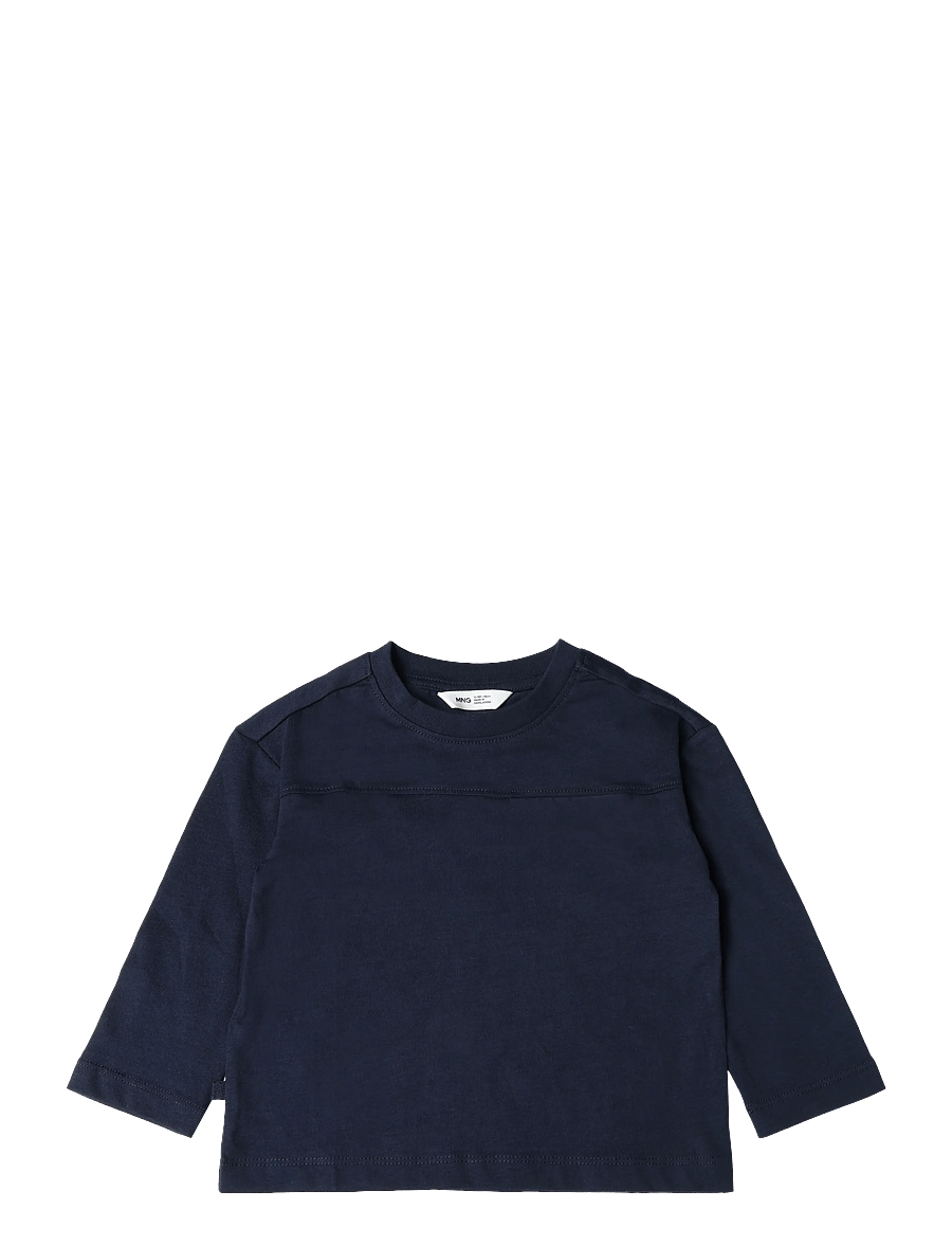 Mango - Pocket cotton T-shirt - langærmede t-shirts - navy - 0