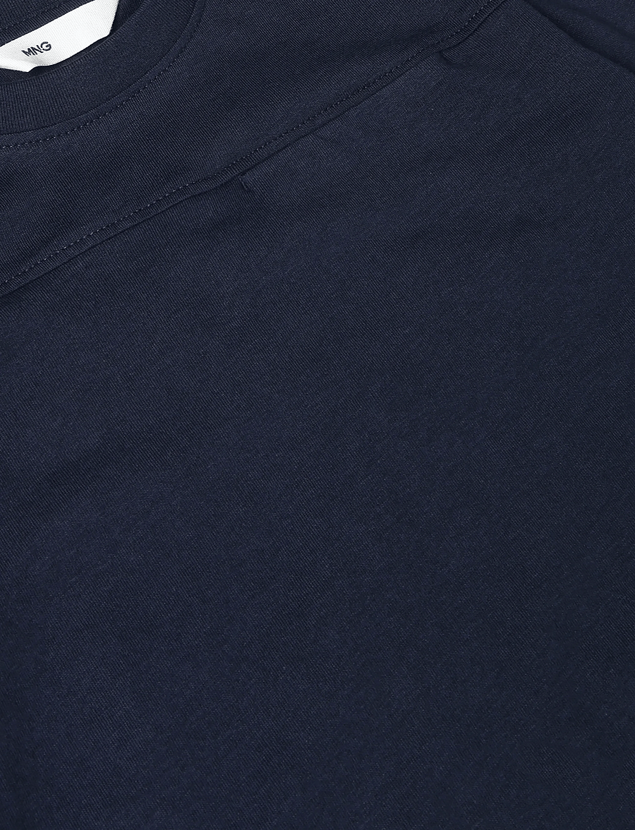Mango - Pocket cotton T-shirt - langærmede t-shirts - navy - 2
