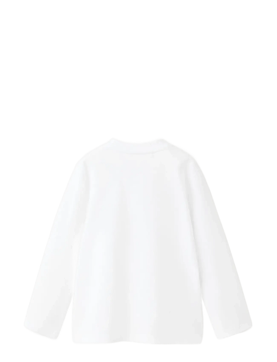 Mango - Buttoned cotton T-shirt - långärmade t-shirts - white - 1