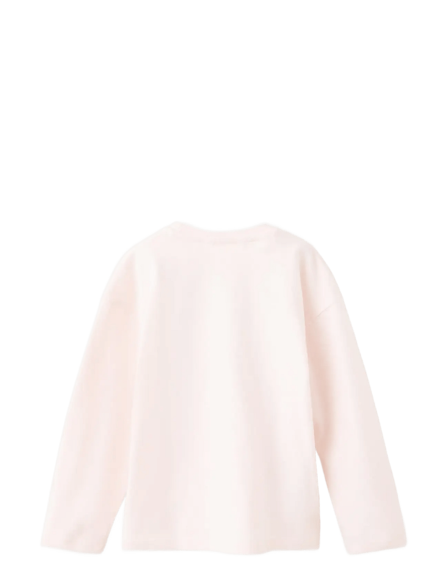 Mango - Printed cotton-blend t-shirt - långärmade t-shirts - pink - 1