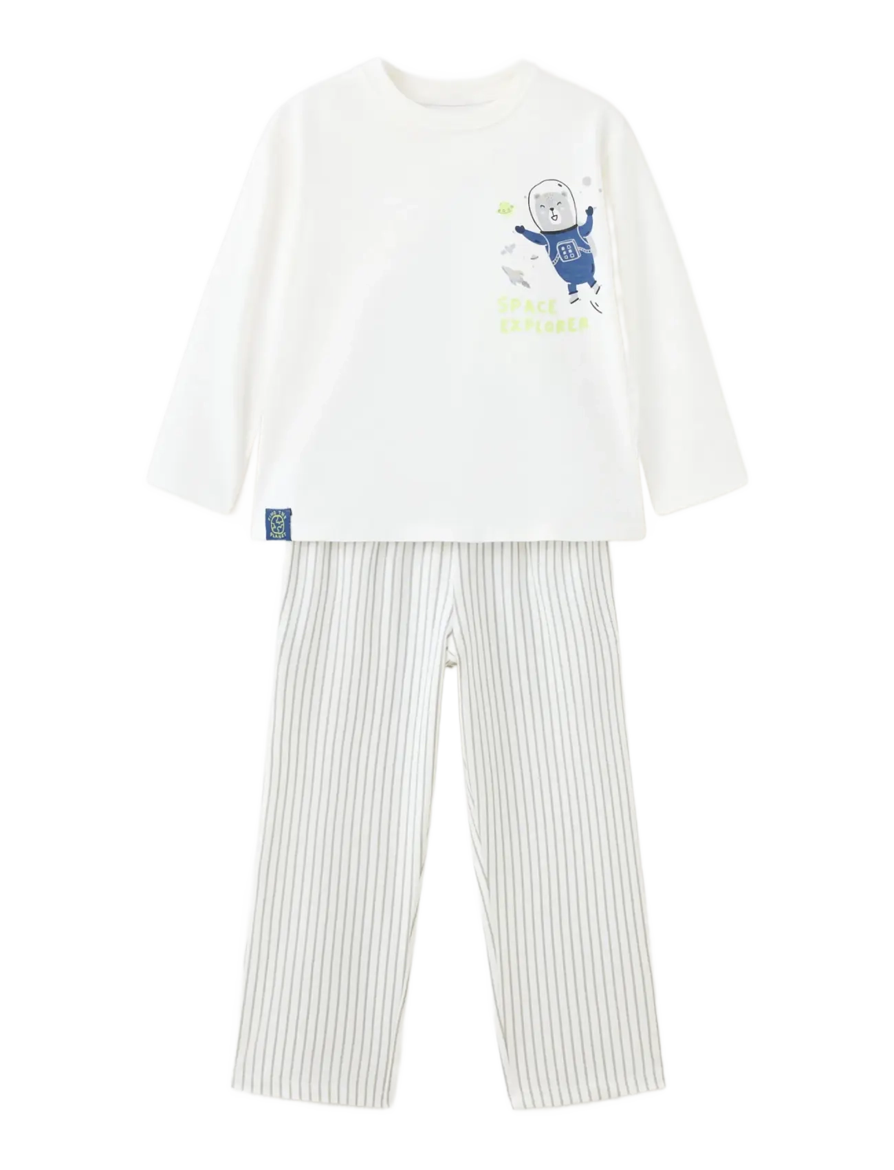 Mango Full Printed Cotton Pyjamas Set, 3-4, White, Pyjamas > Pyjamas-Sæt, Børn