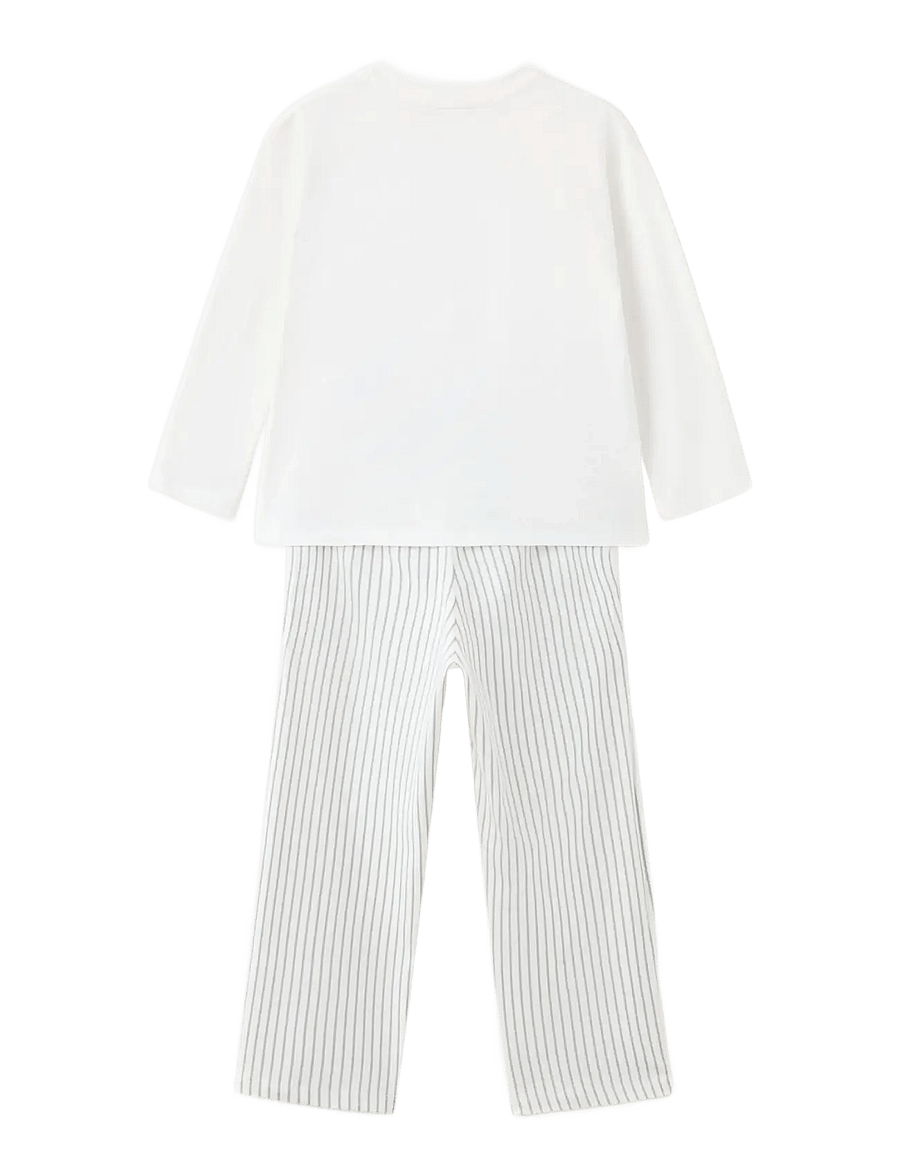 Mango - Full printed cotton pyjamas set - pyjamasset - white - 1