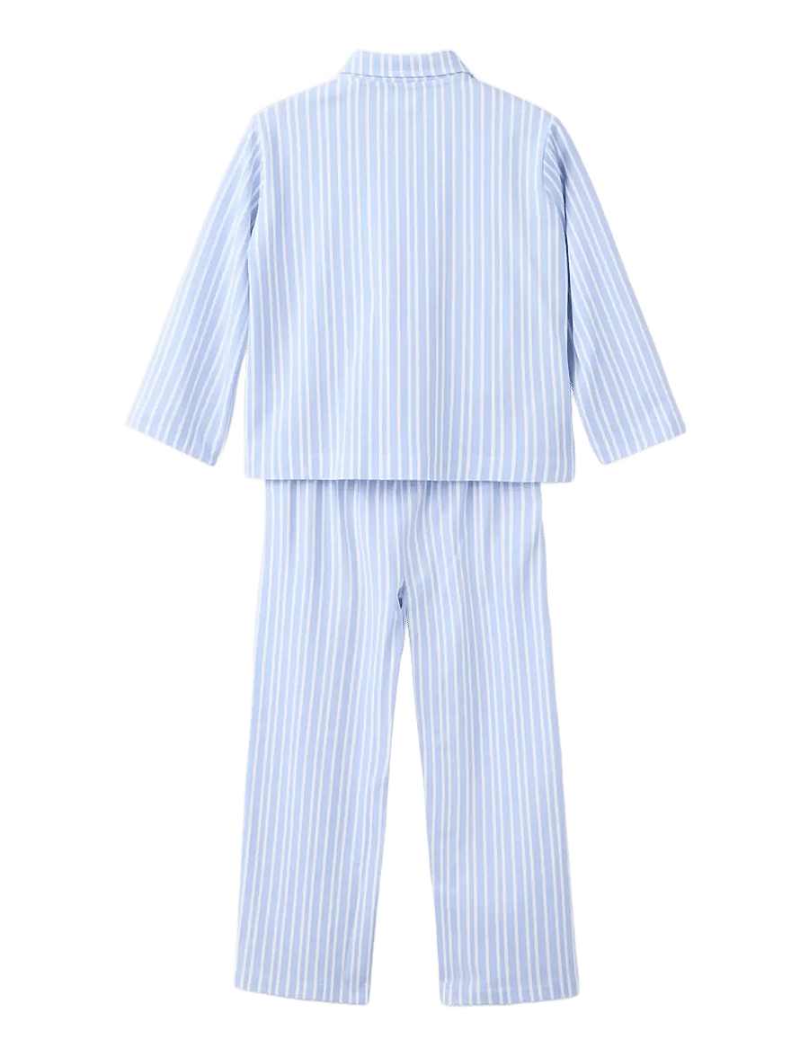 Mango - Full cotton striped pyjama set - pyjamassæt - lt-pastel blue - 1
