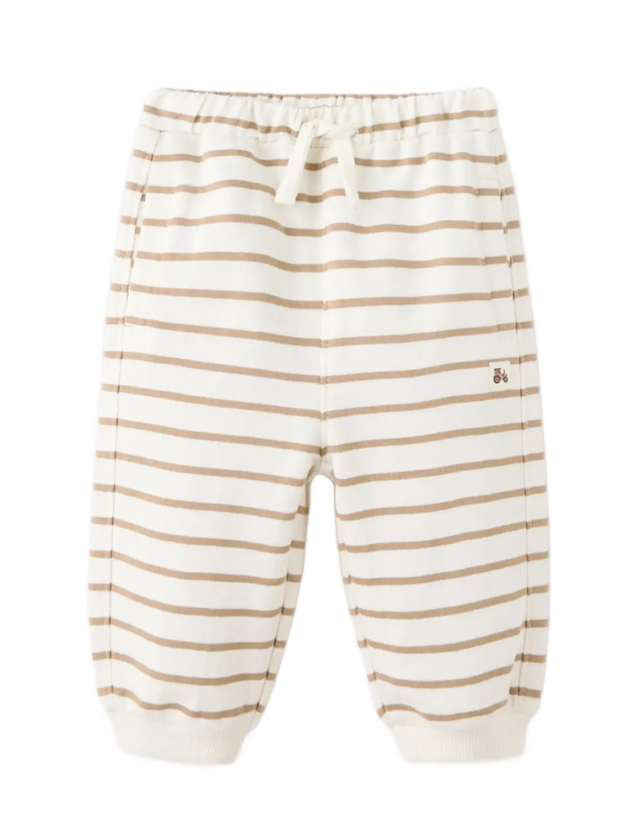 Mango Stripy jogger trousers - Underdele - NATURAL WHITE / cream