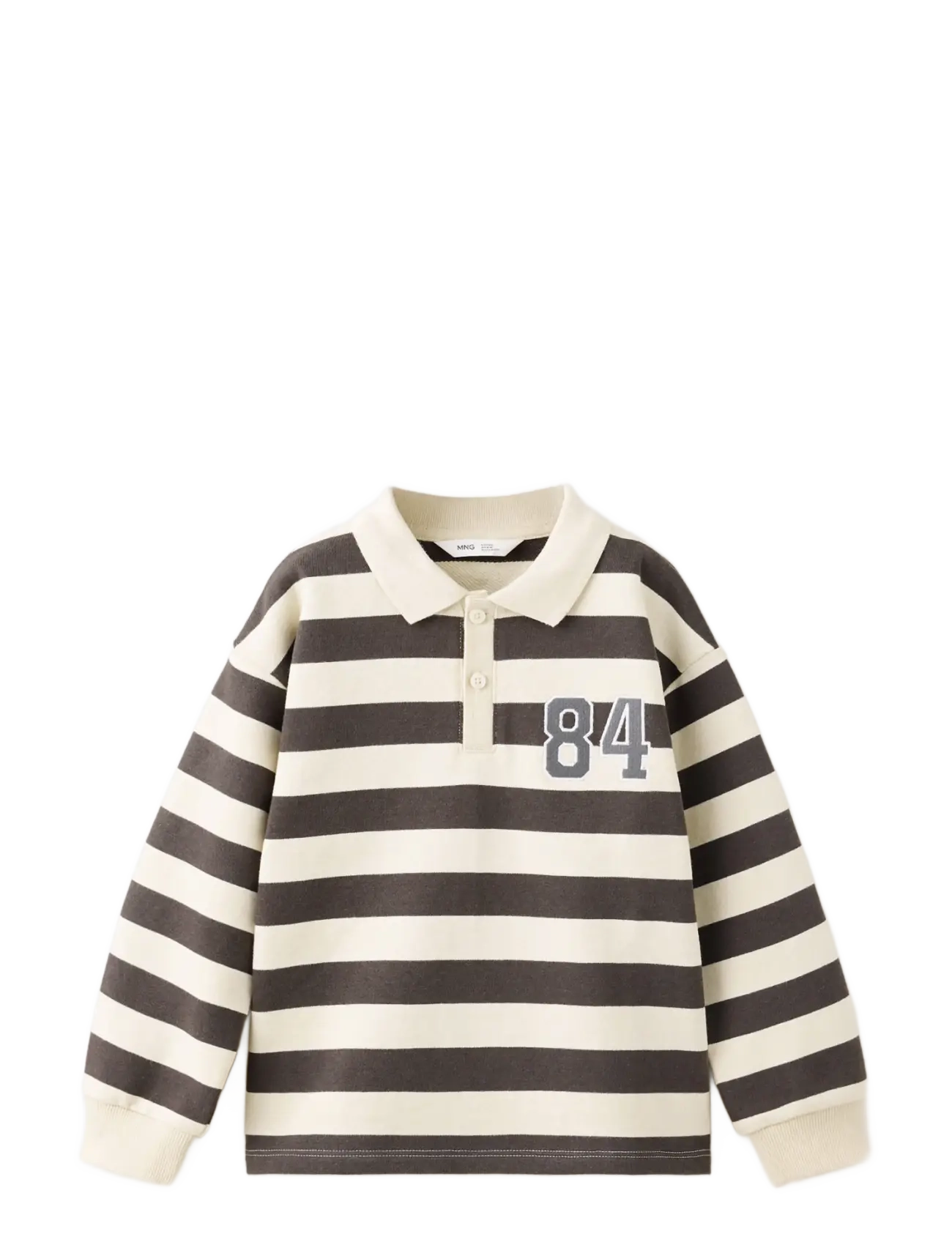 Mango Striped polo sweatshirt - Tøj - DARK BROWN / brown