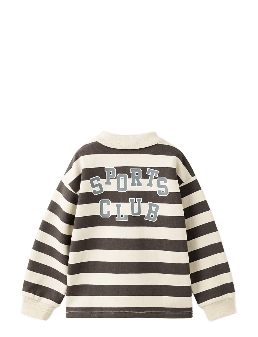Mango - Striped polo sweatshirt - langærmede poloer - dark brown - 1