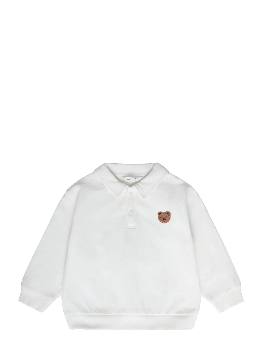 Mango - Relaxed-fit polo sweatshirt - långärmade pikéer - white - 0
