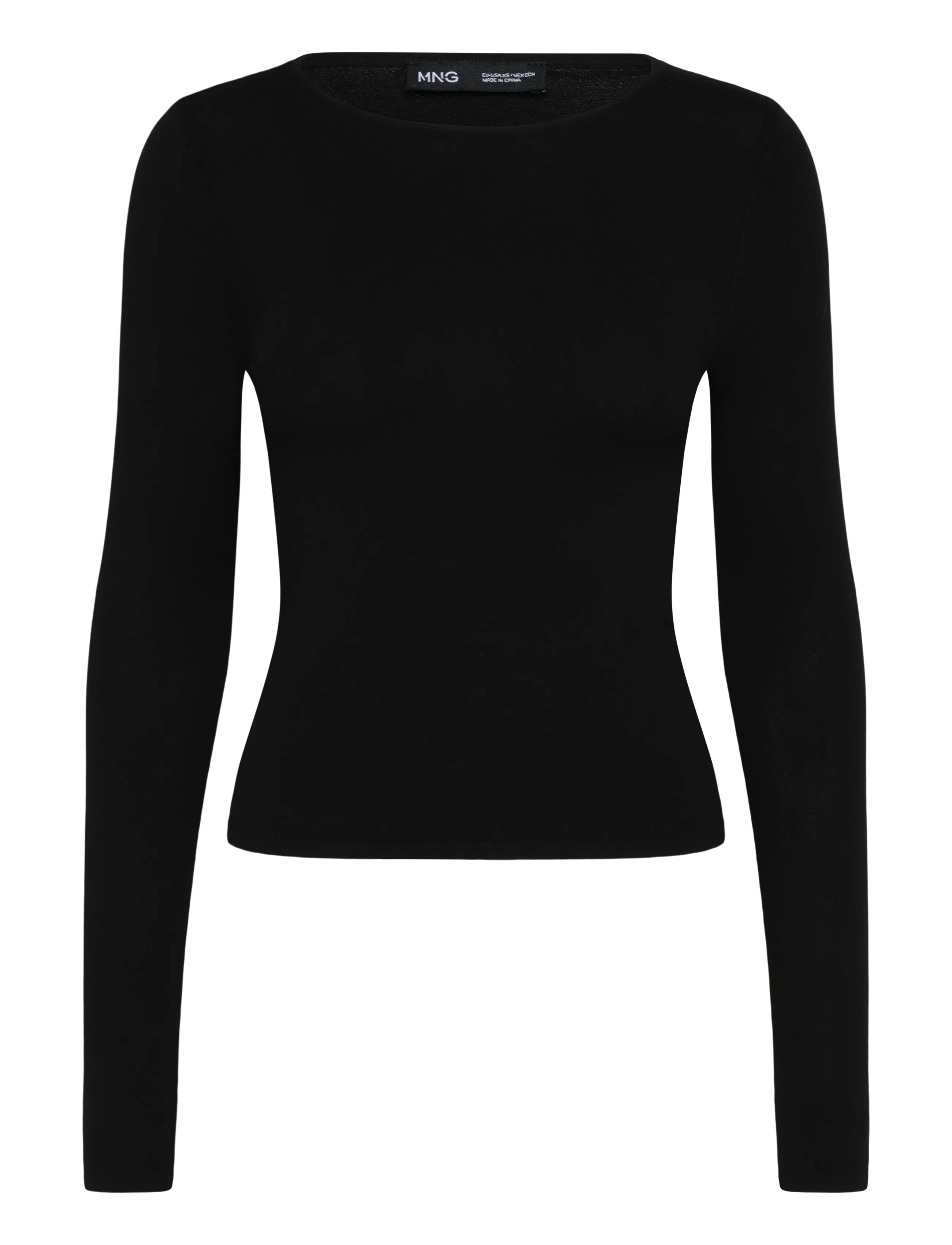 Mango Fitted boat neck jumper - Stickade tröjor - BLACK / black