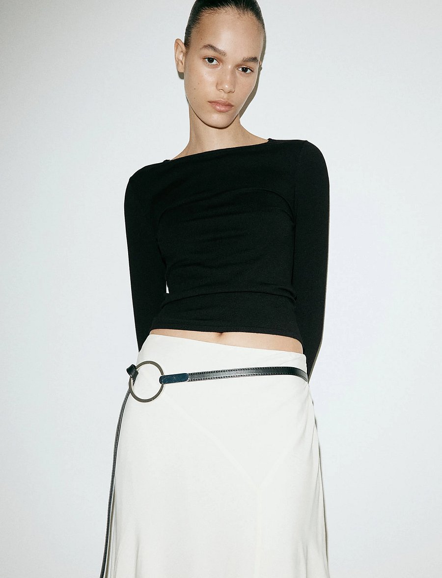 Mango - Fitted boat neck jumper - striktrøjer - black - 0