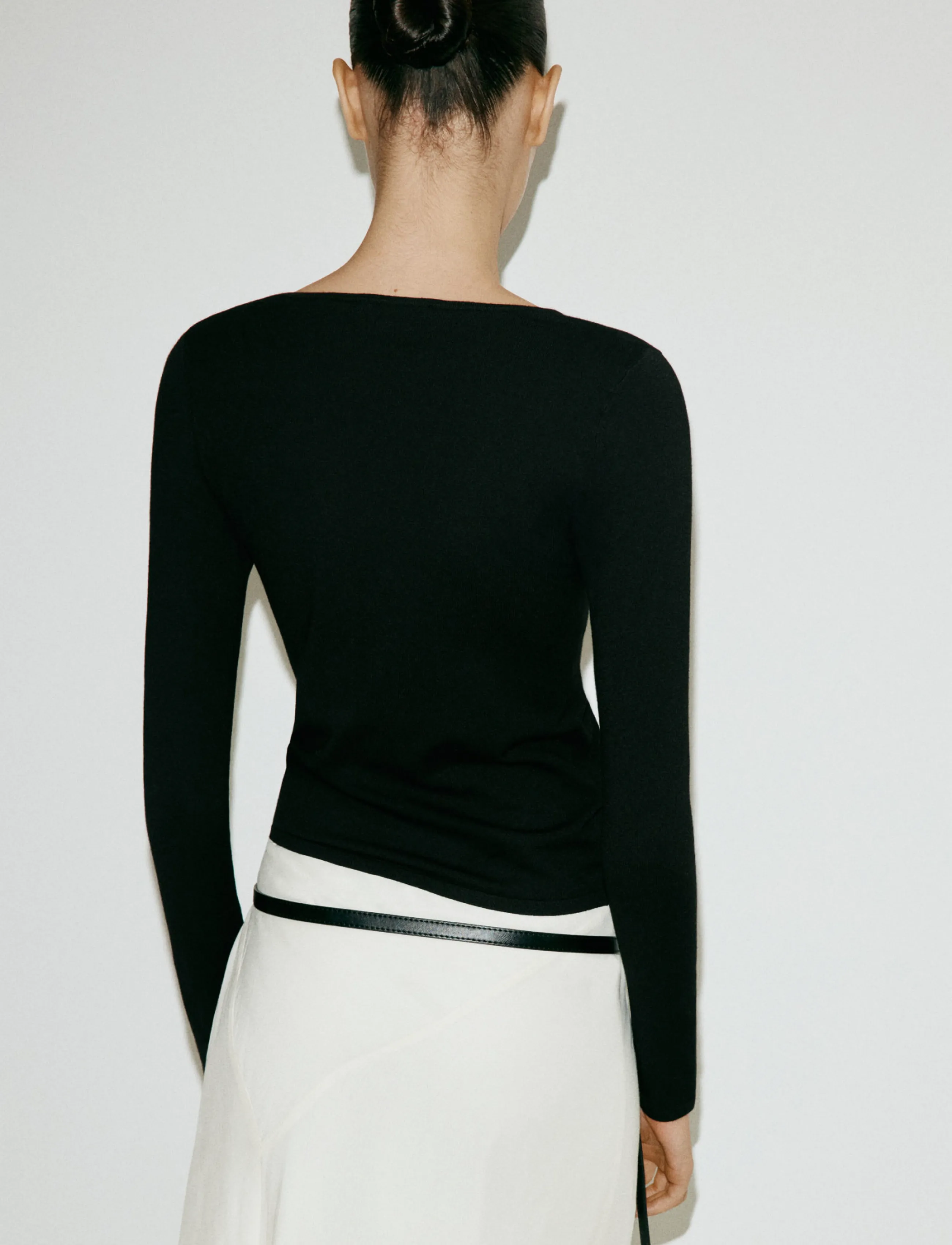 Mango - Fitted boat neck jumper - striktrøjer - black - 2