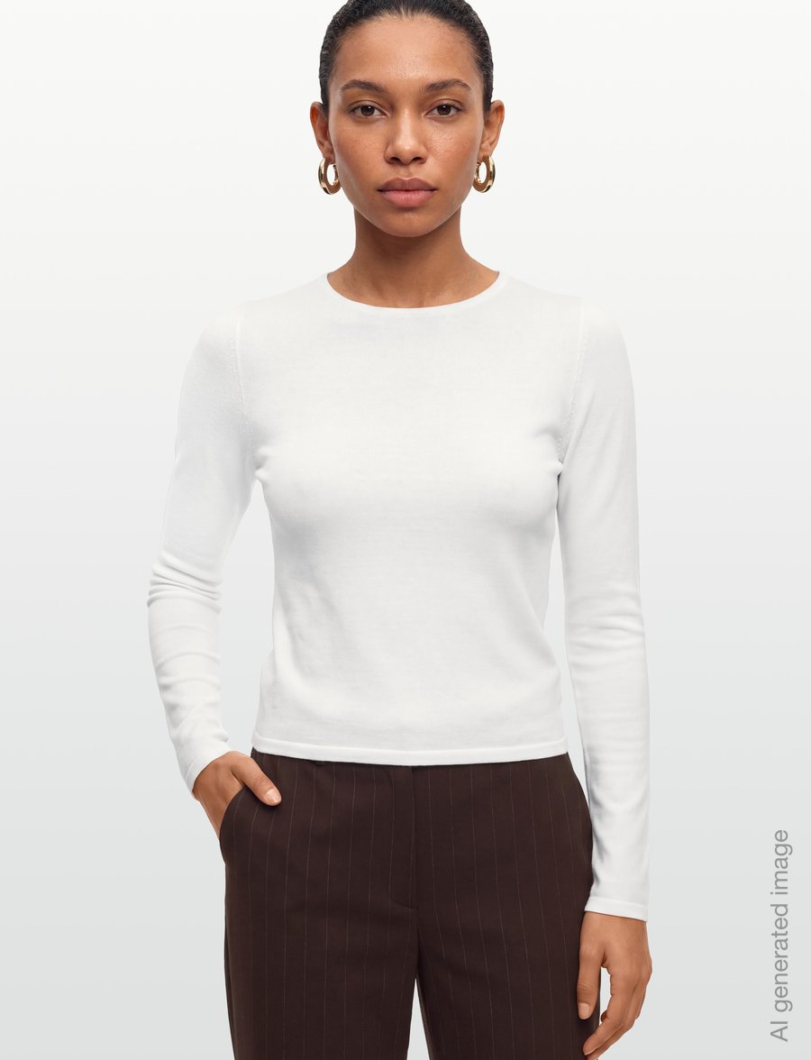 Mango - Fitted boat neck jumper - striktrøjer - light beige - 3