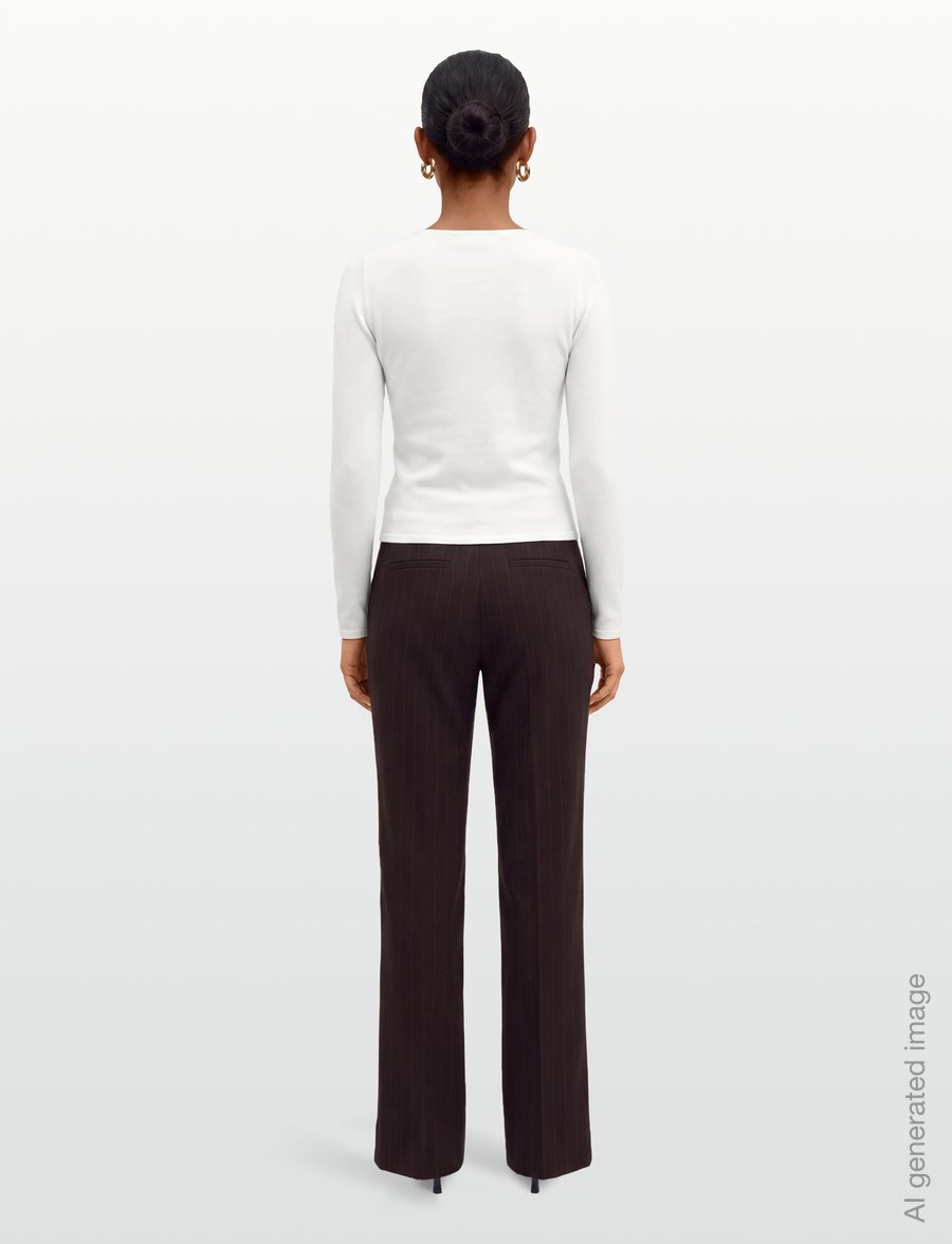 Mango - Fitted boat neck jumper - striktrøjer - light beige - 4