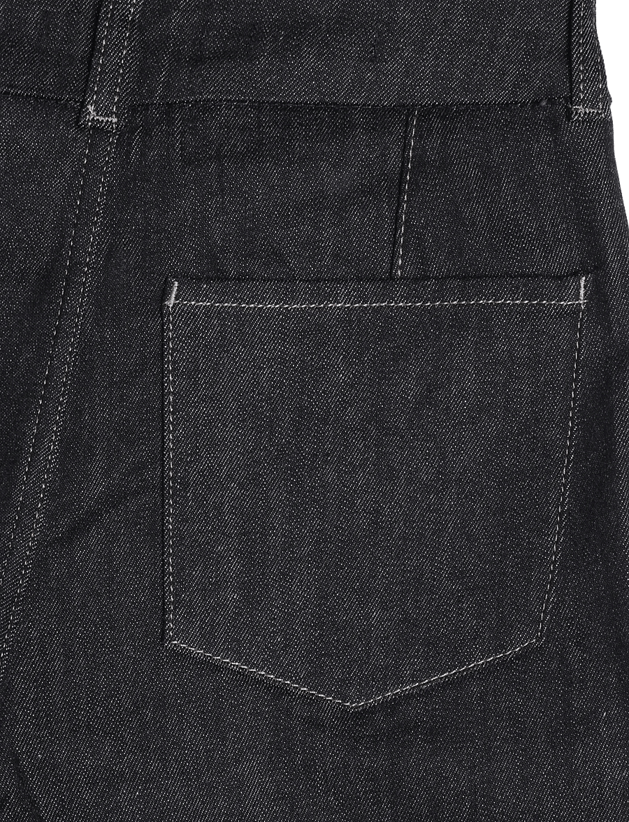 Mango - High-waisted wide leg jeans with stitching - vida jeans - black - 3