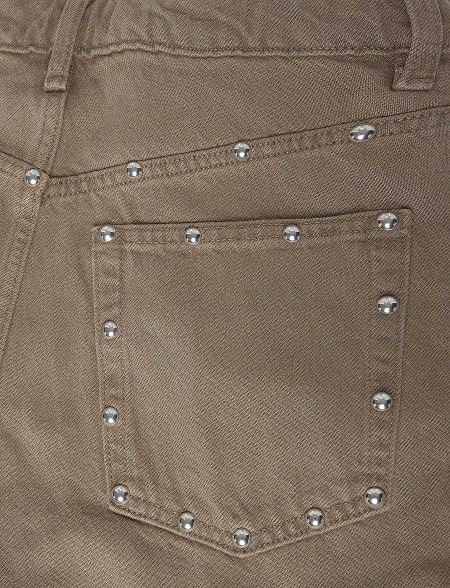 Mango - Balloon jeans with studs - barrel jeans - beige - khaki - 4