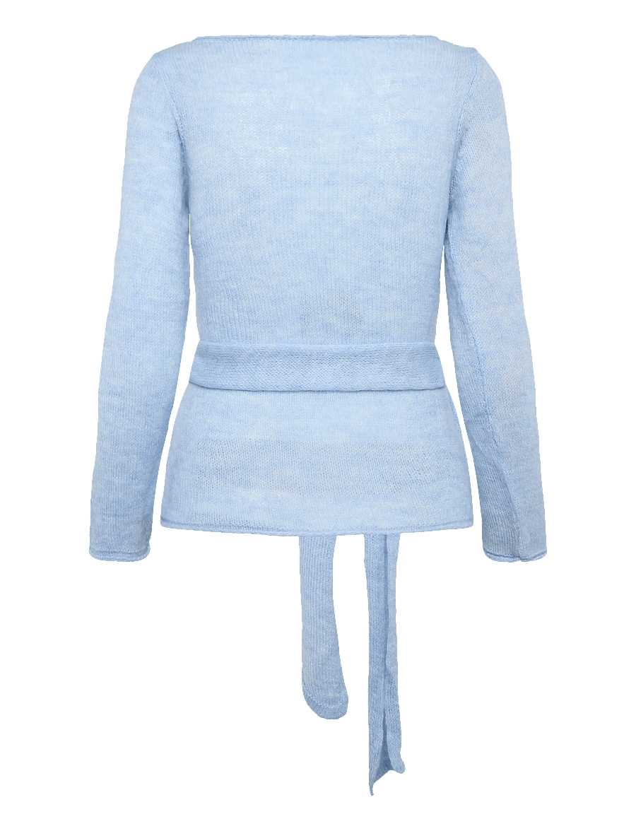 Mango - Boat neck jersey with scarf detail - striktrøjer - lt-pastel blue - 1