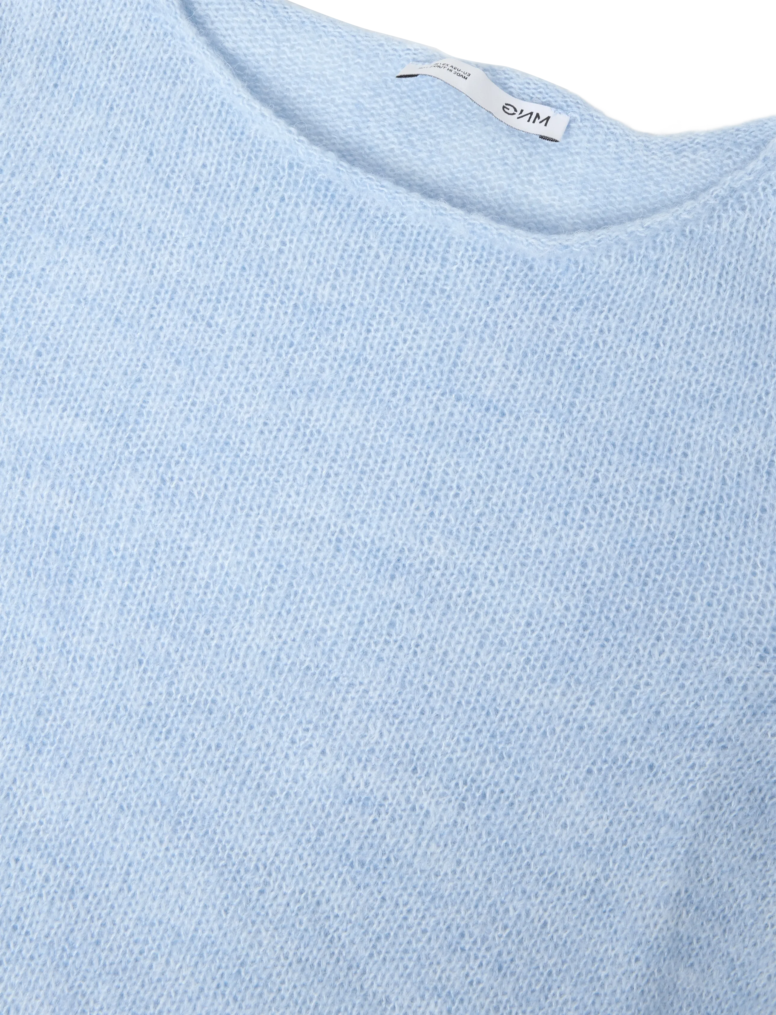 Mango - Boat neck jersey with scarf detail - striktrøjer - lt-pastel blue - 2