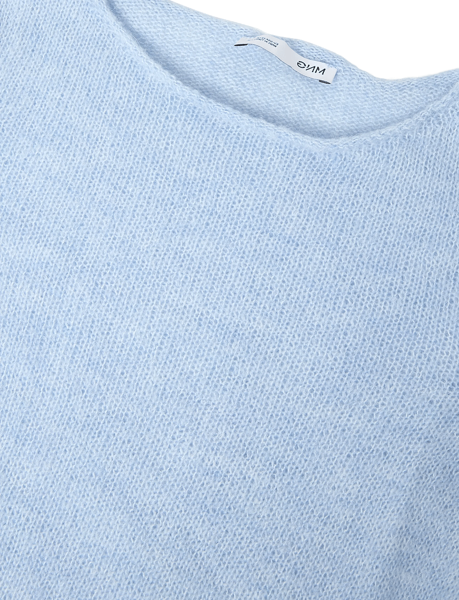 Mango - Boat neck jersey with scarf detail - striktrøjer - lt-pastel blue - 2