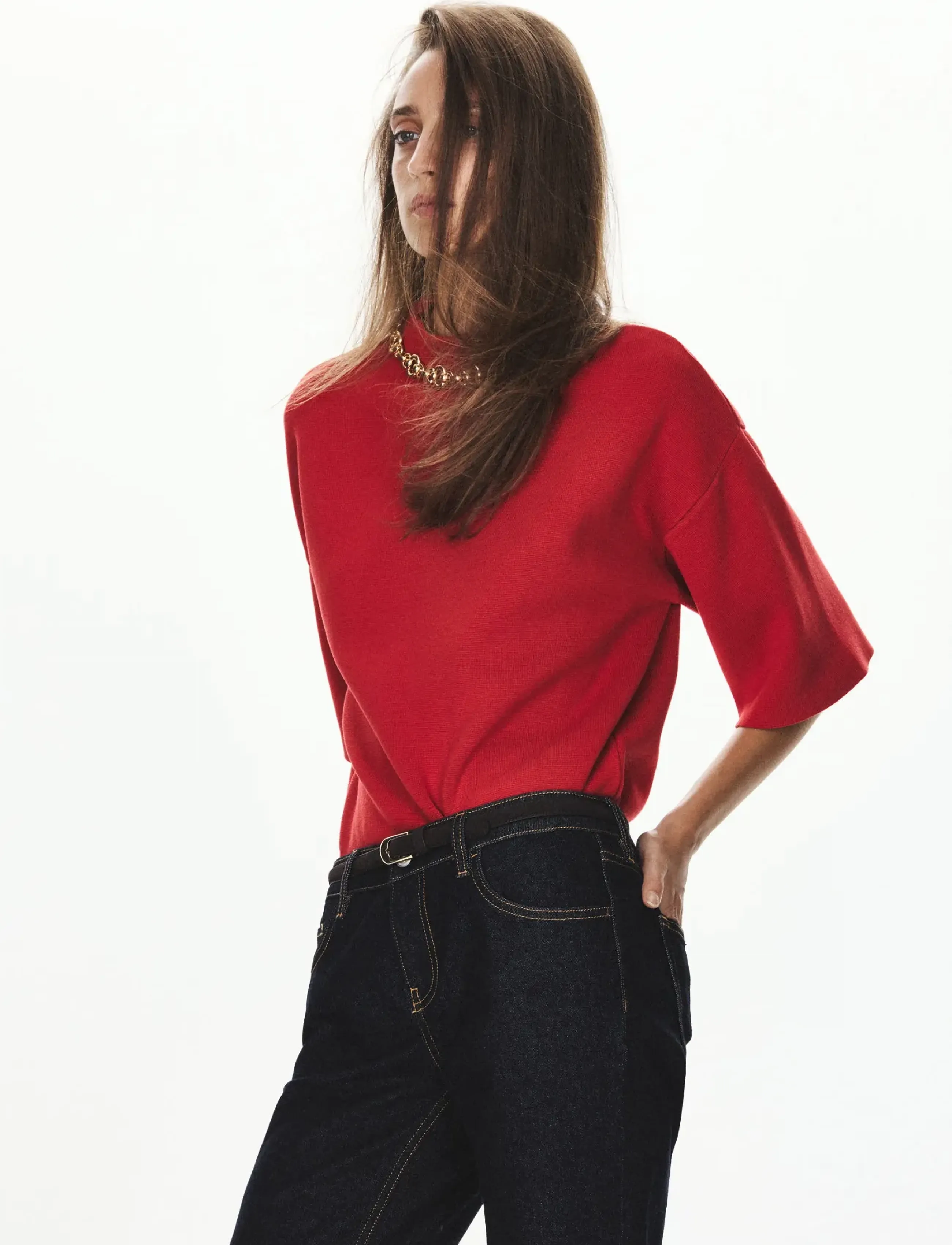 Mango - Fine-knit roll-neck jumper - striktrøjer - bright red - 0
