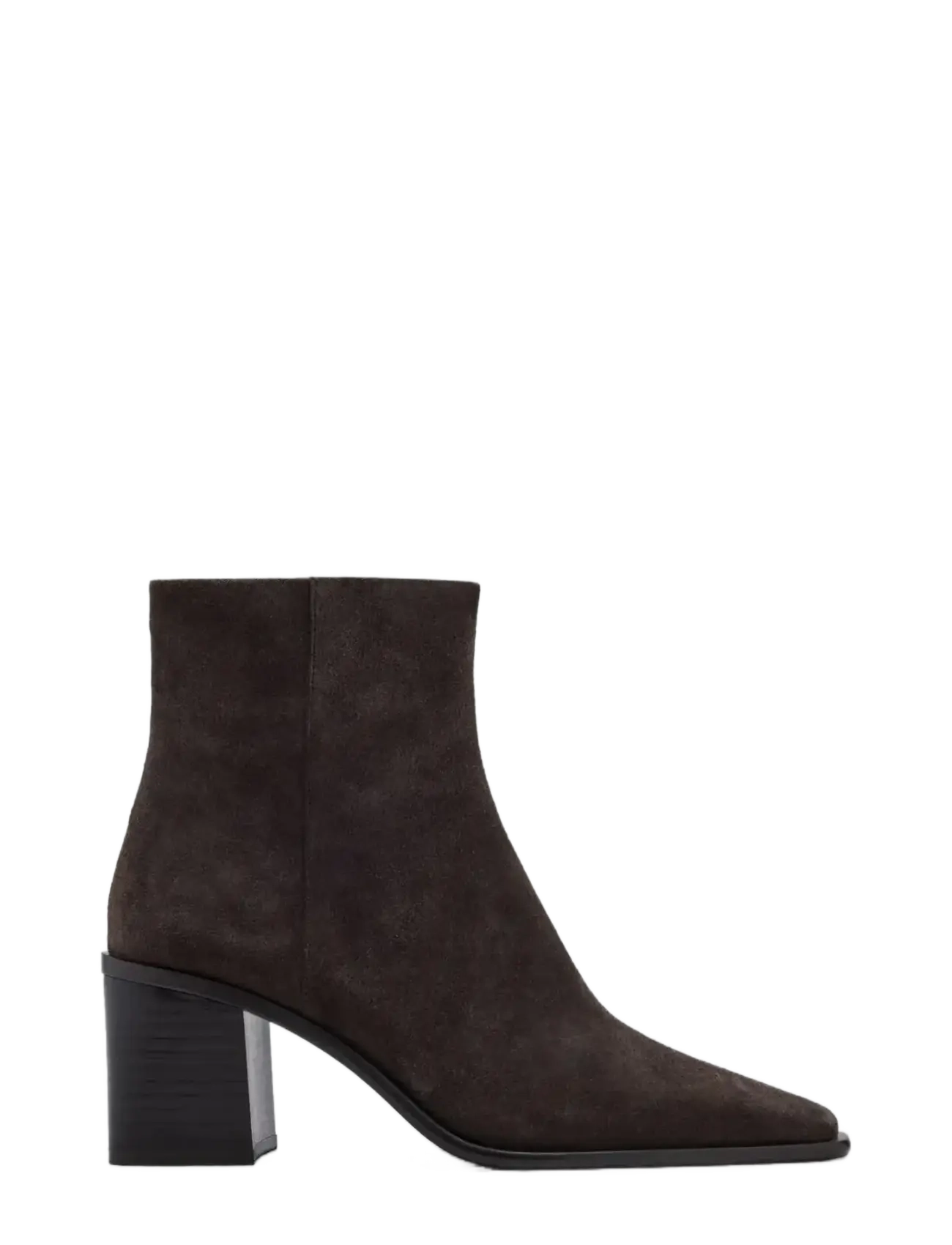 Mango Suede block-heel boots - Sko - DARK BROWN / brown